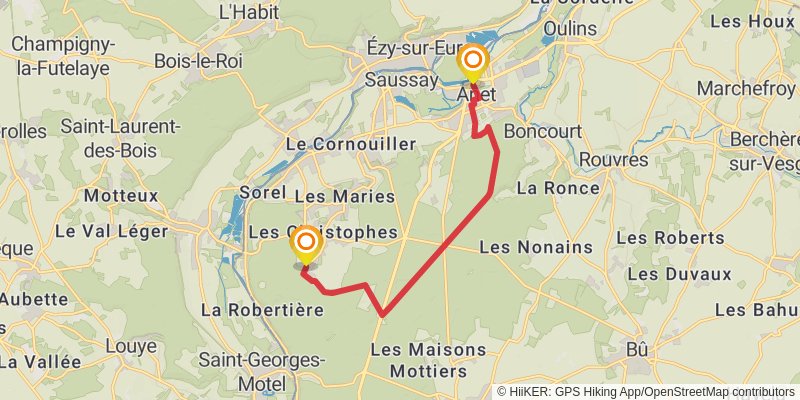 GR 22 - De Paris Au Mont Saint Michel stage 7 Map