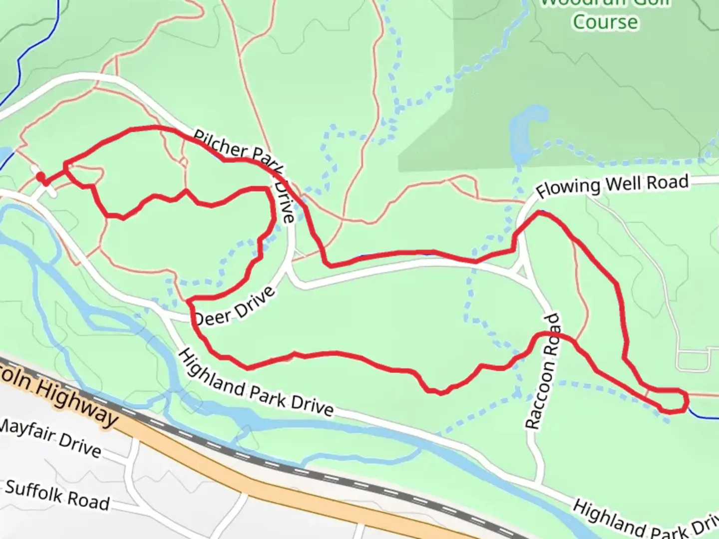 An image depicting the trail Pilcher Interpretive and Hummingbird Lane Loop and its surrounding area.
