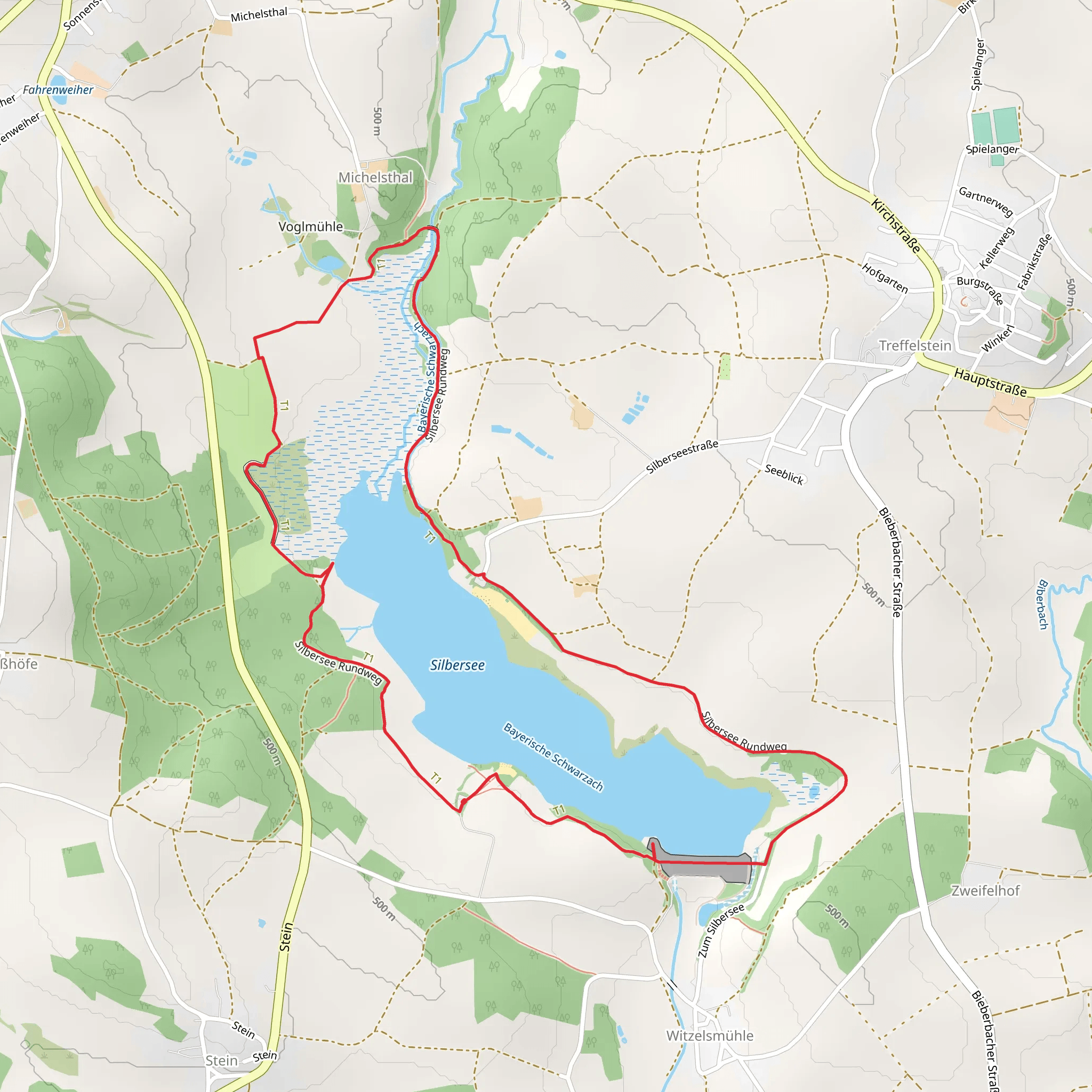 Silbersee Rundweg Loop mobile static map