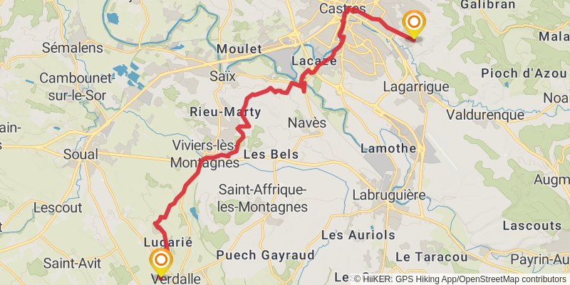 Camino Menton-Candanchu via Arles stage 40 Map