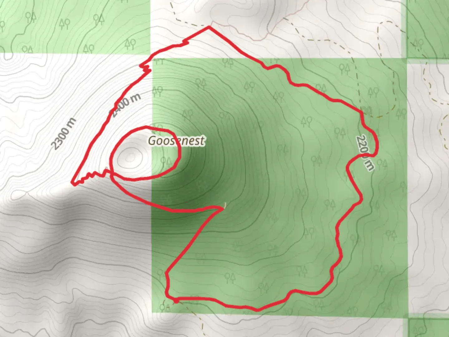 An image depicting the trail Goosenest Loop Trail and its surrounding area.
