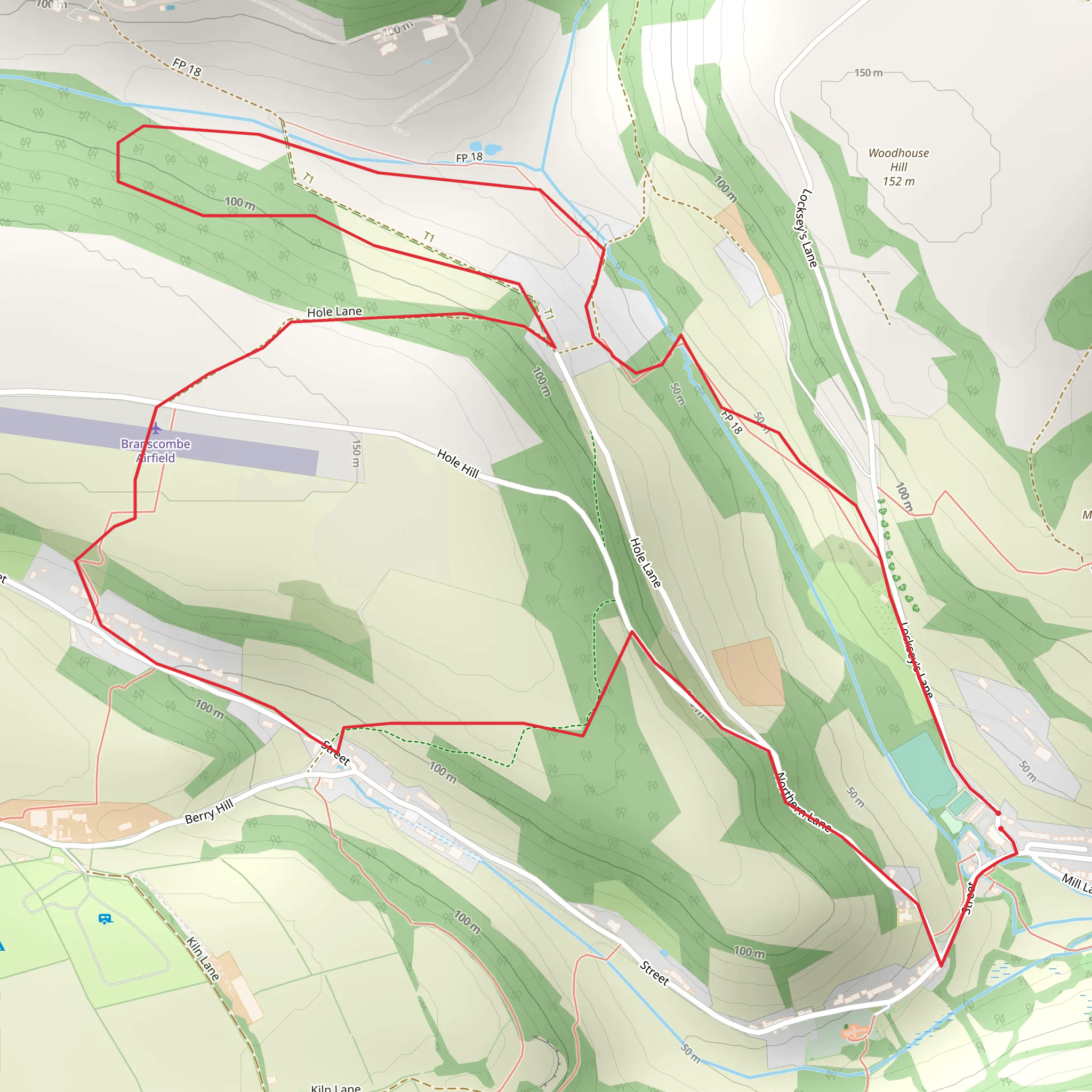 Beer YH - Hole House and Edge Barton Walk mobile static map
