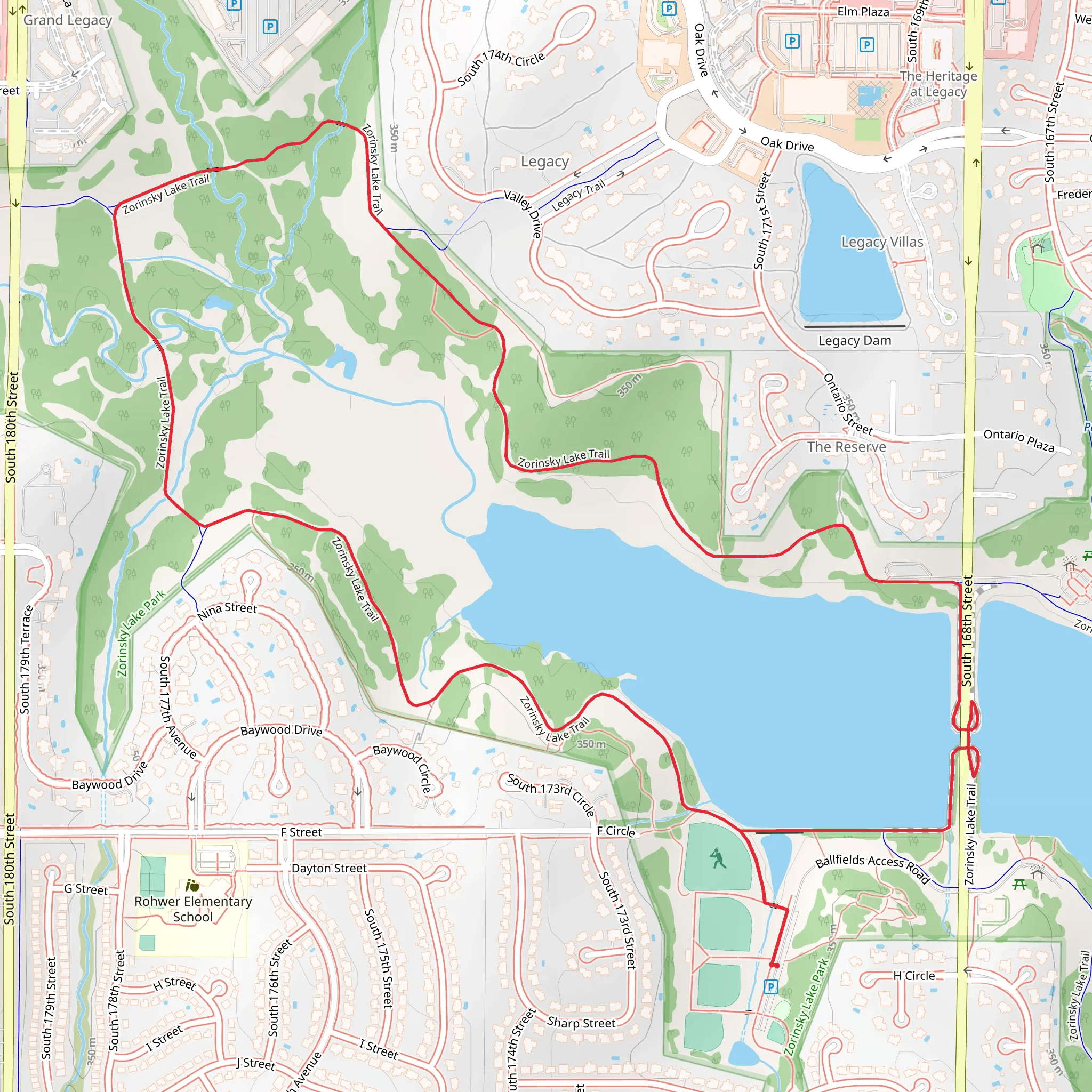 Zorinsky Lake mobile static map