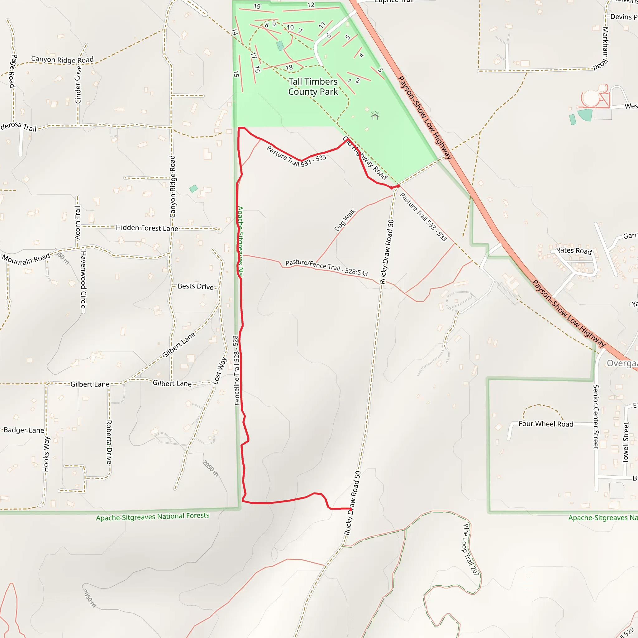Pasture and Fence Line Trail mobile static map
