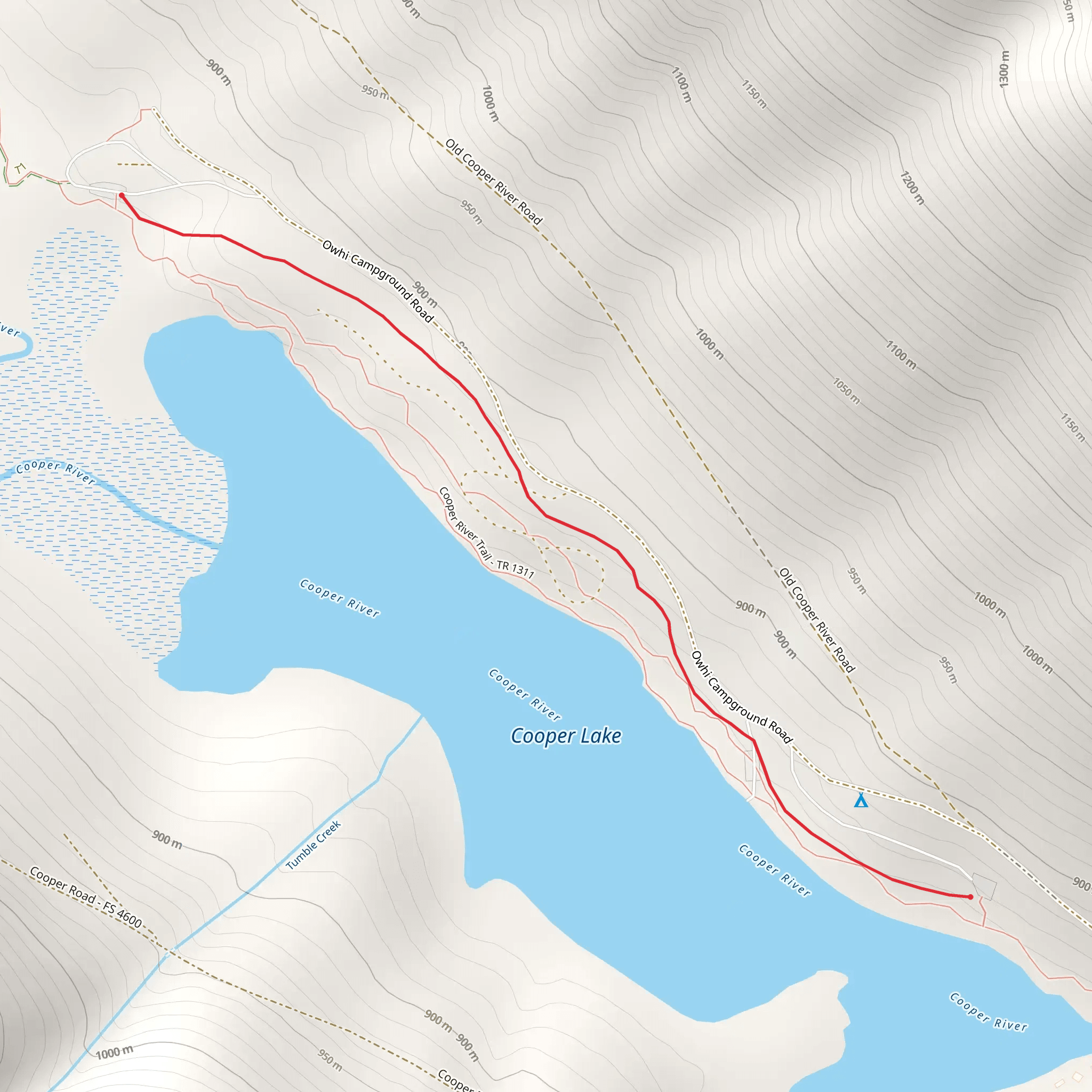 Owhi Campground Trail mobile static map