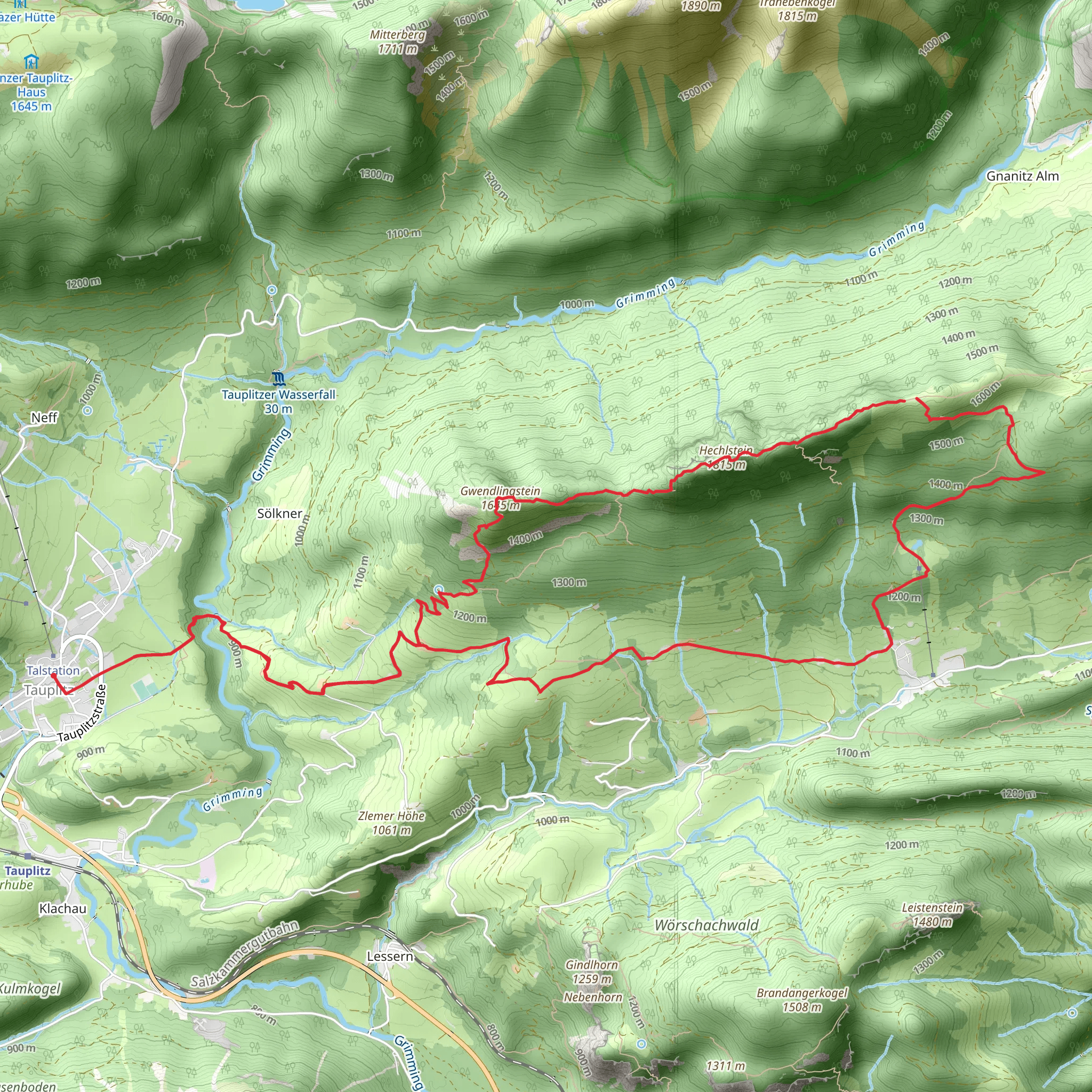 Gwendlingstein - Hechlstein - Tauplitz Mountain Tour mobile static map