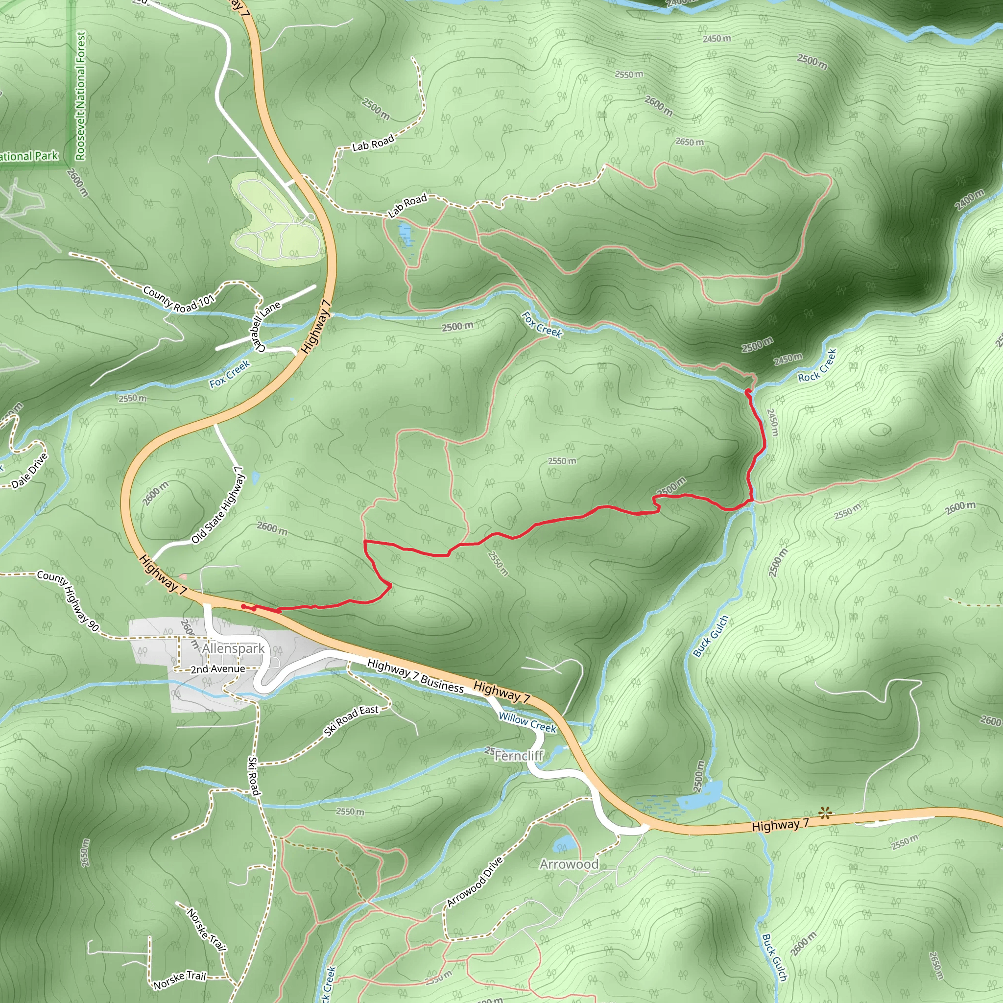 Buck Gulch and Rock Creek mobile static map