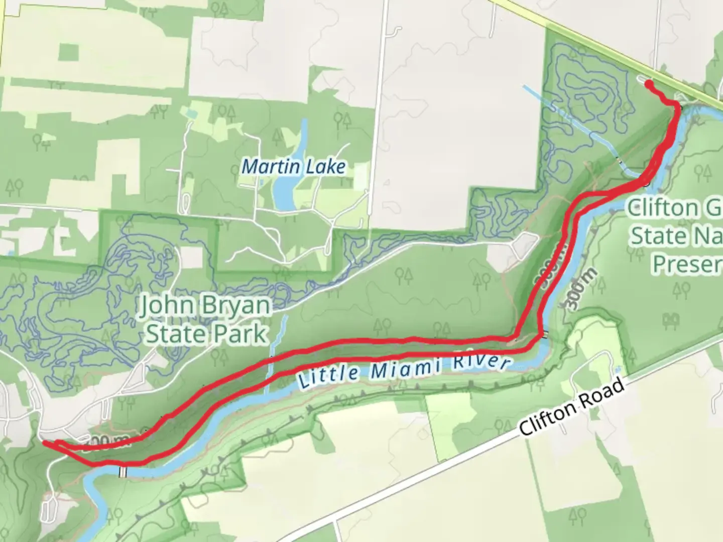 An image depicting the trail Orton Memorial, Pittsburgh-Cincinnati Stage Coach and John L Rich Loop and its surrounding area.