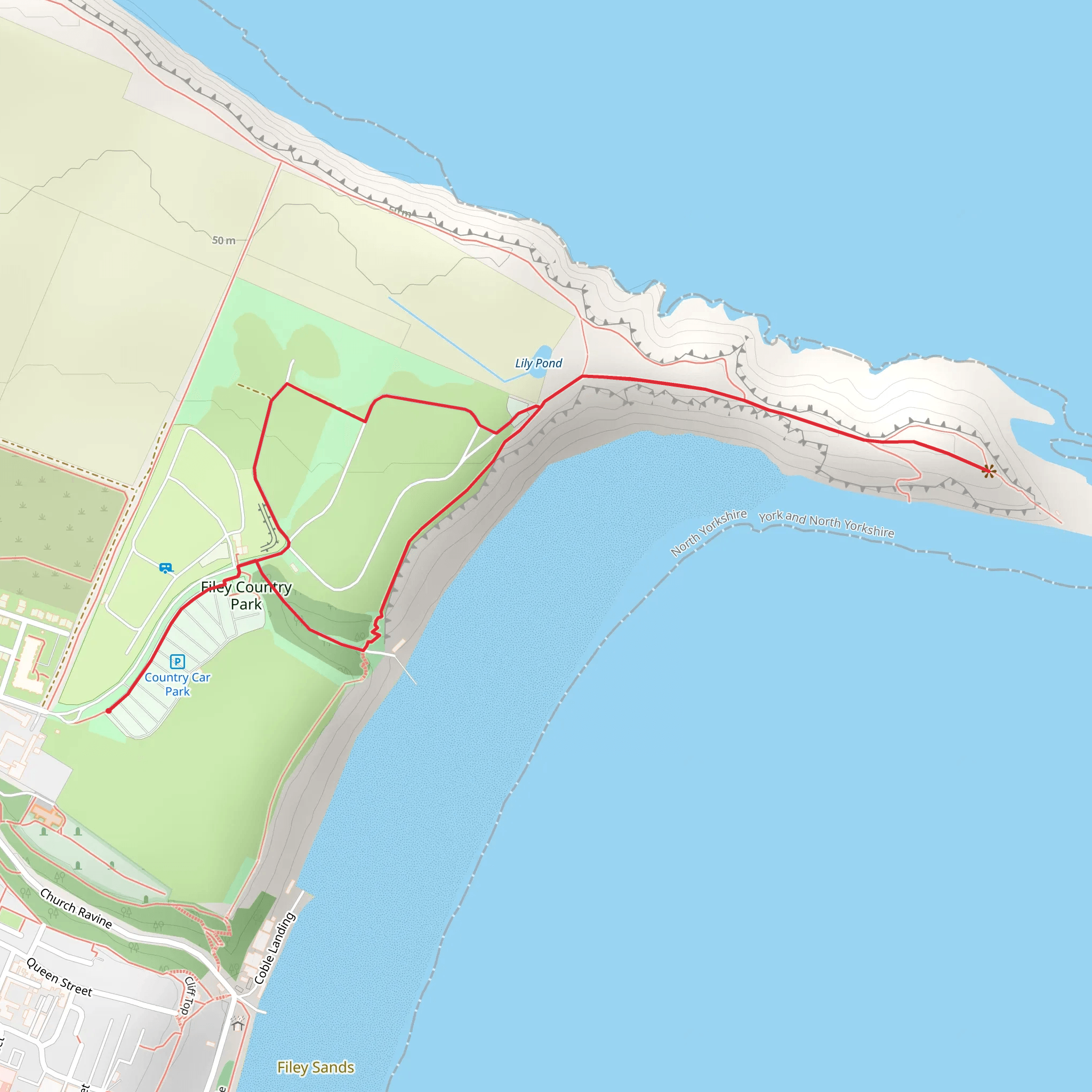 Filey Brigg Country Park Loop mobile static map