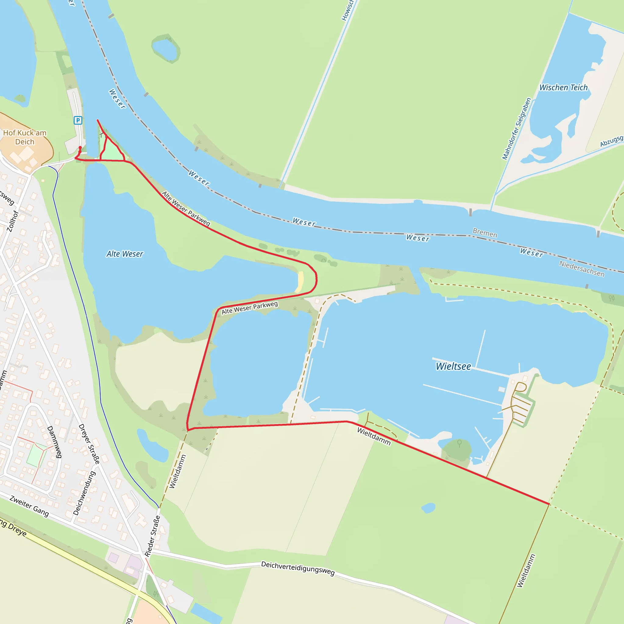 Reisegarten Weserufer and Wieltsee Walk mobile static map