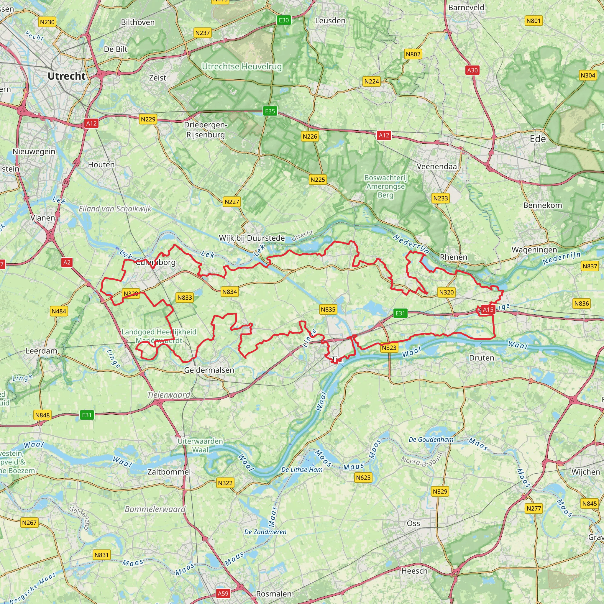 Betuwepad mobile static map