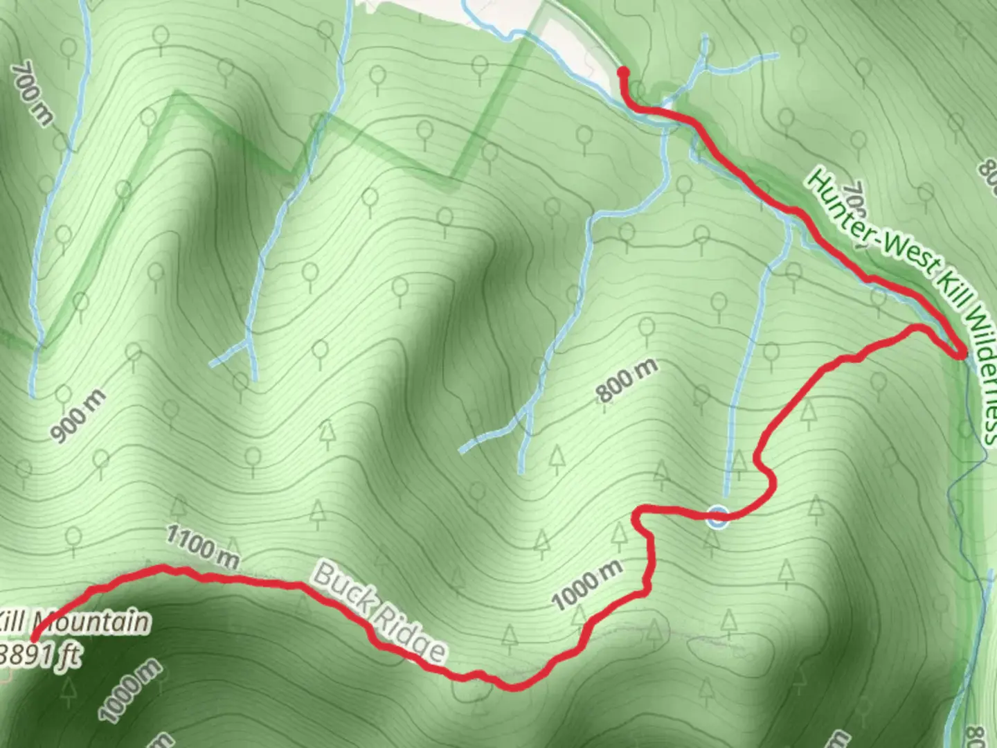 An image depicting the trail West Kill Mountain via Devil's Path and its surrounding area.