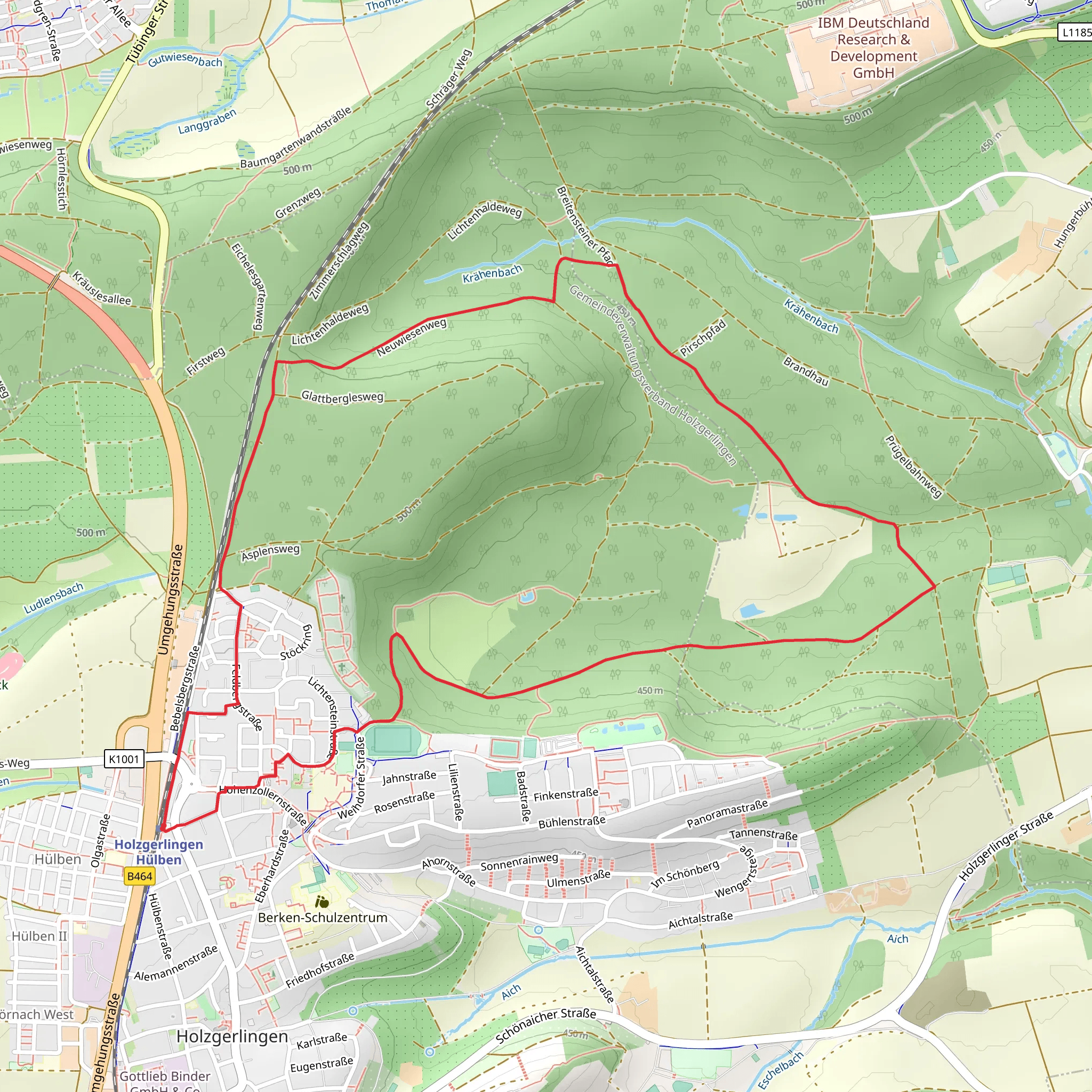 Breitensteiner Weg and Holzweg mobile static map