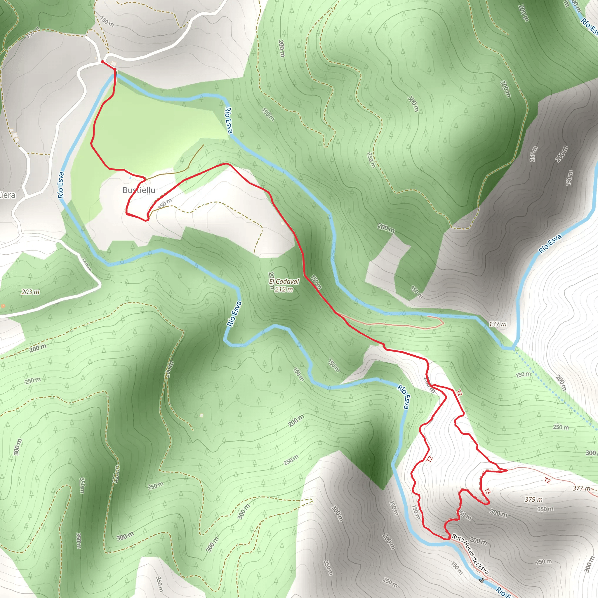 Esva II gorges mobile static map