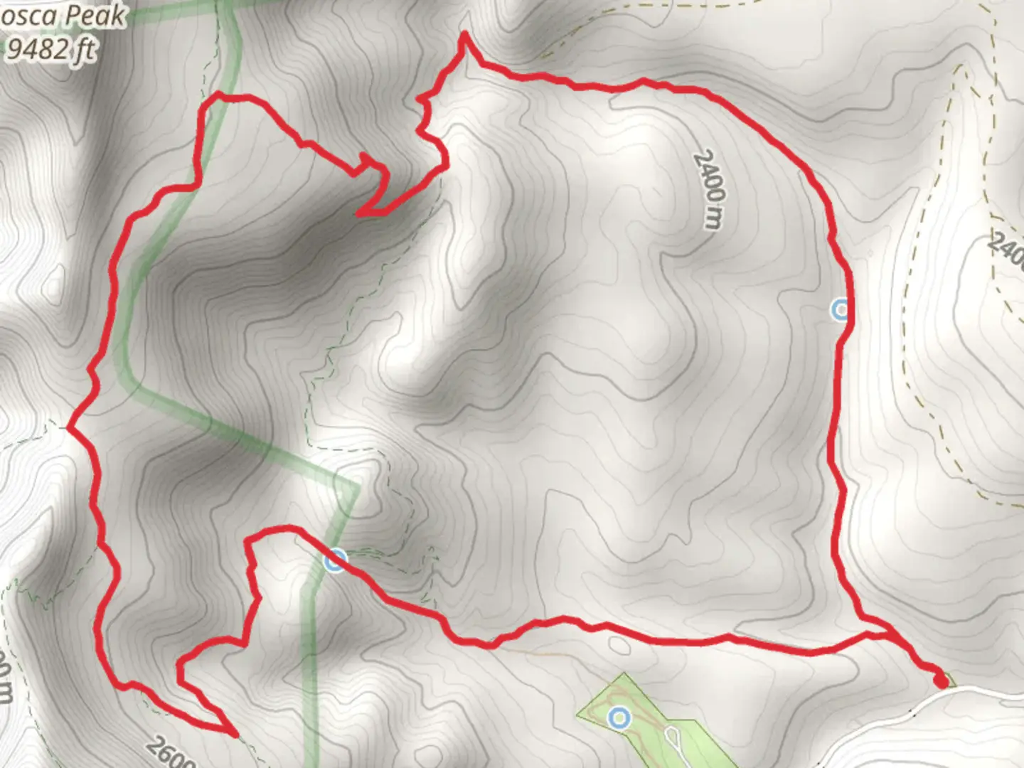 An image depicting the trail Albuquerque Trail and Fourth of July Loop Trail and its surrounding area.