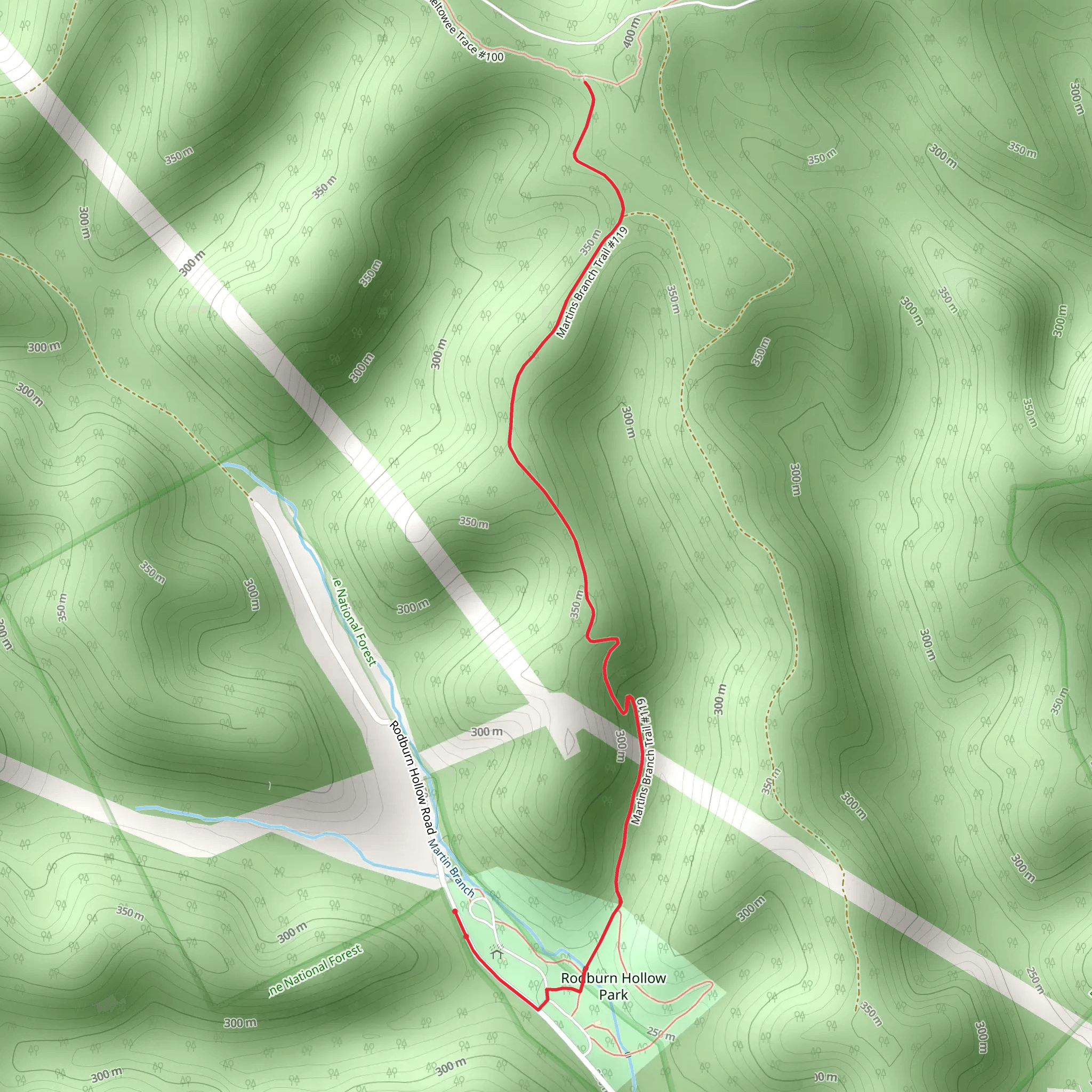 Rodburn Hollow Park North Walk mobile static map