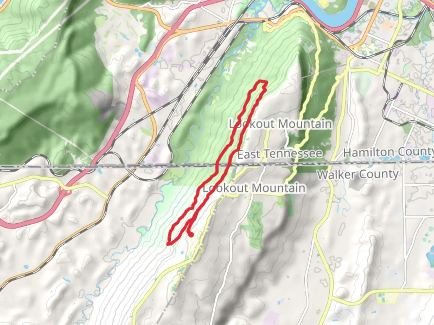 An image depicting the trail John Smart, Upeer Trck Trail and Bluff Loop Trail and its surrounding area.