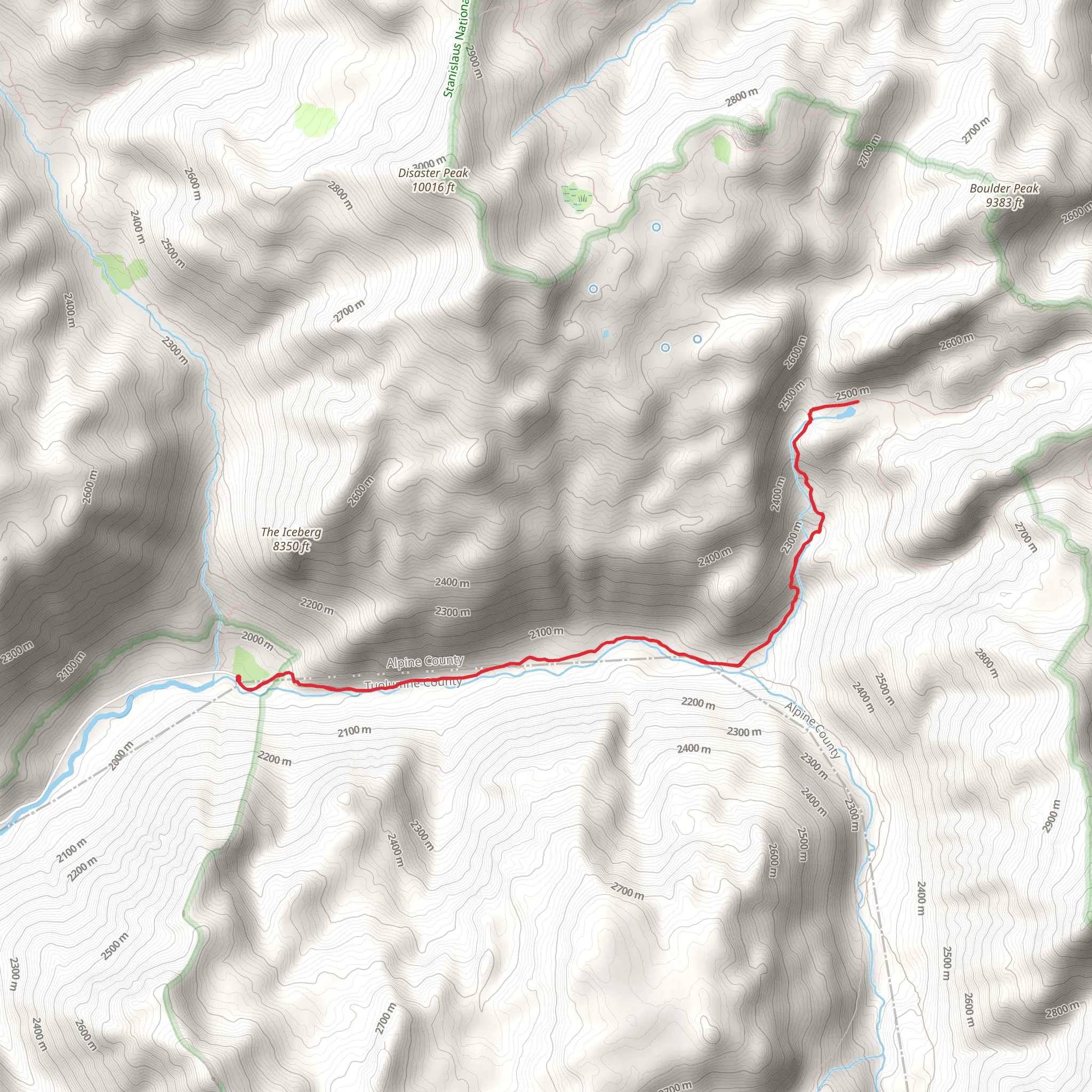 Boulder Lake Trail mobile static map