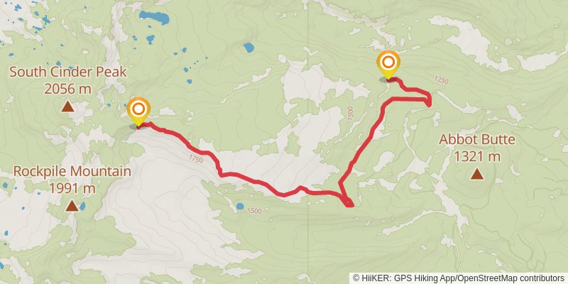Cabot Lake, Brush Creek via PCT and Cabot Lake Trail stage 2 Map