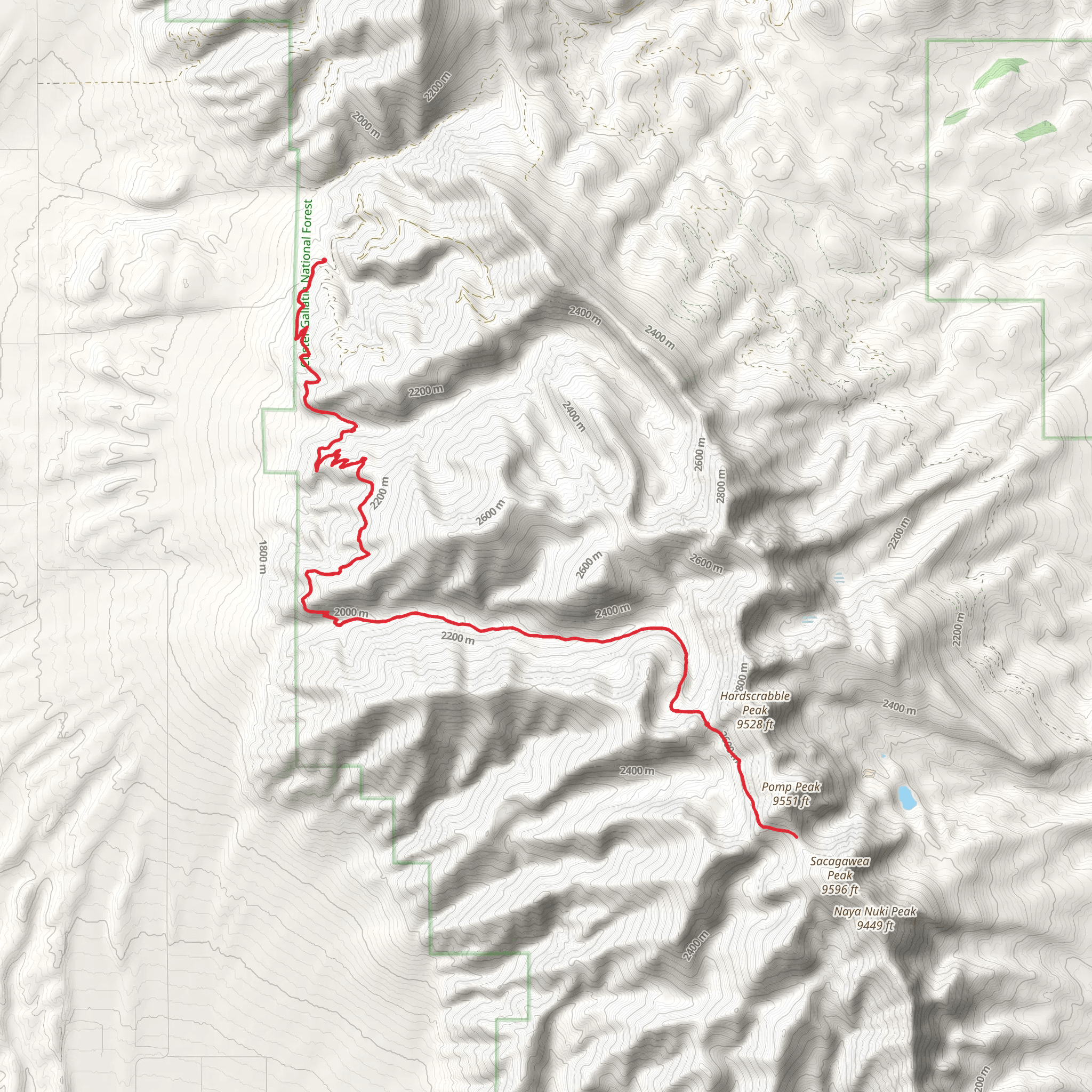 North Cottonwood Trail mobile static map
