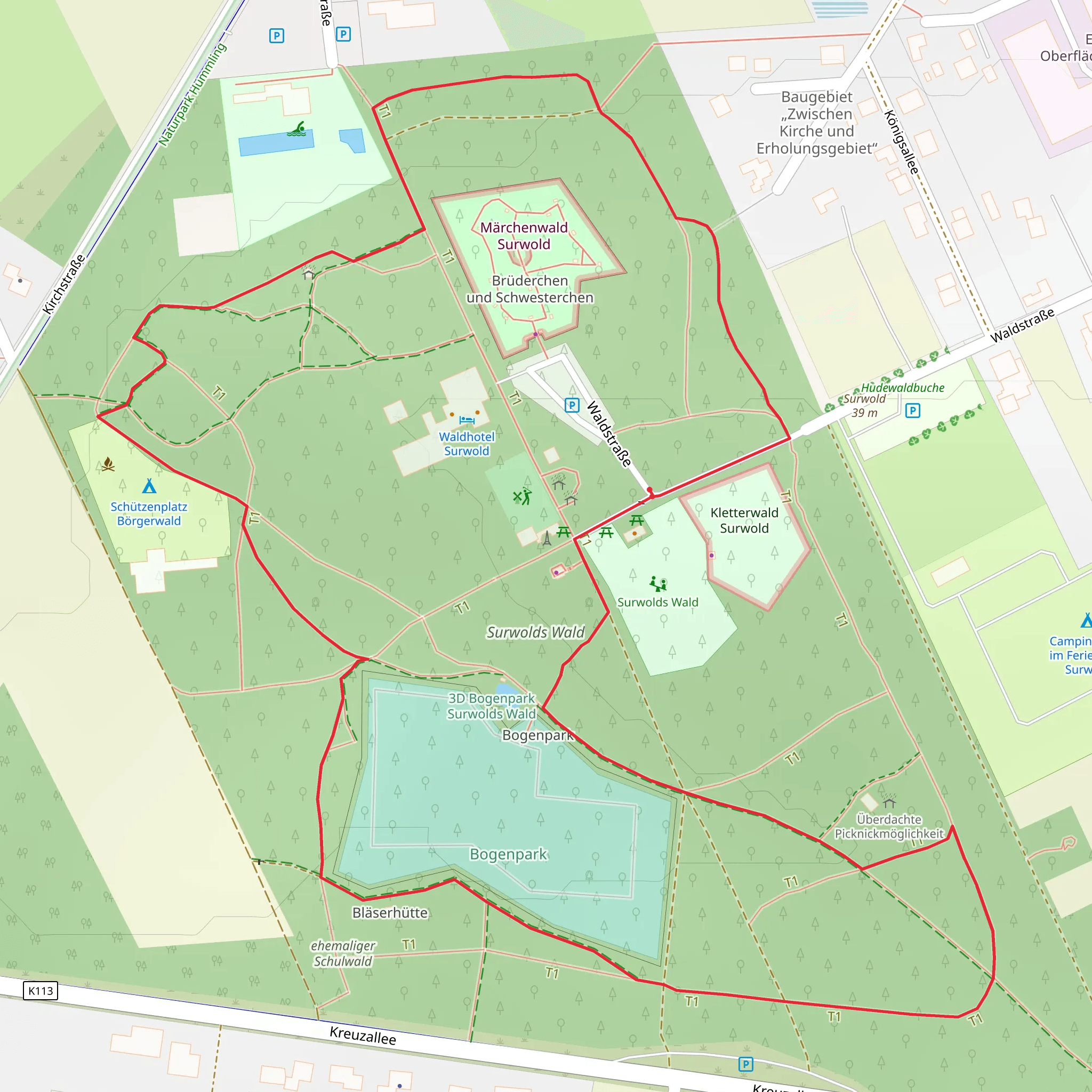 Surwolds Wald Loop mobile static map