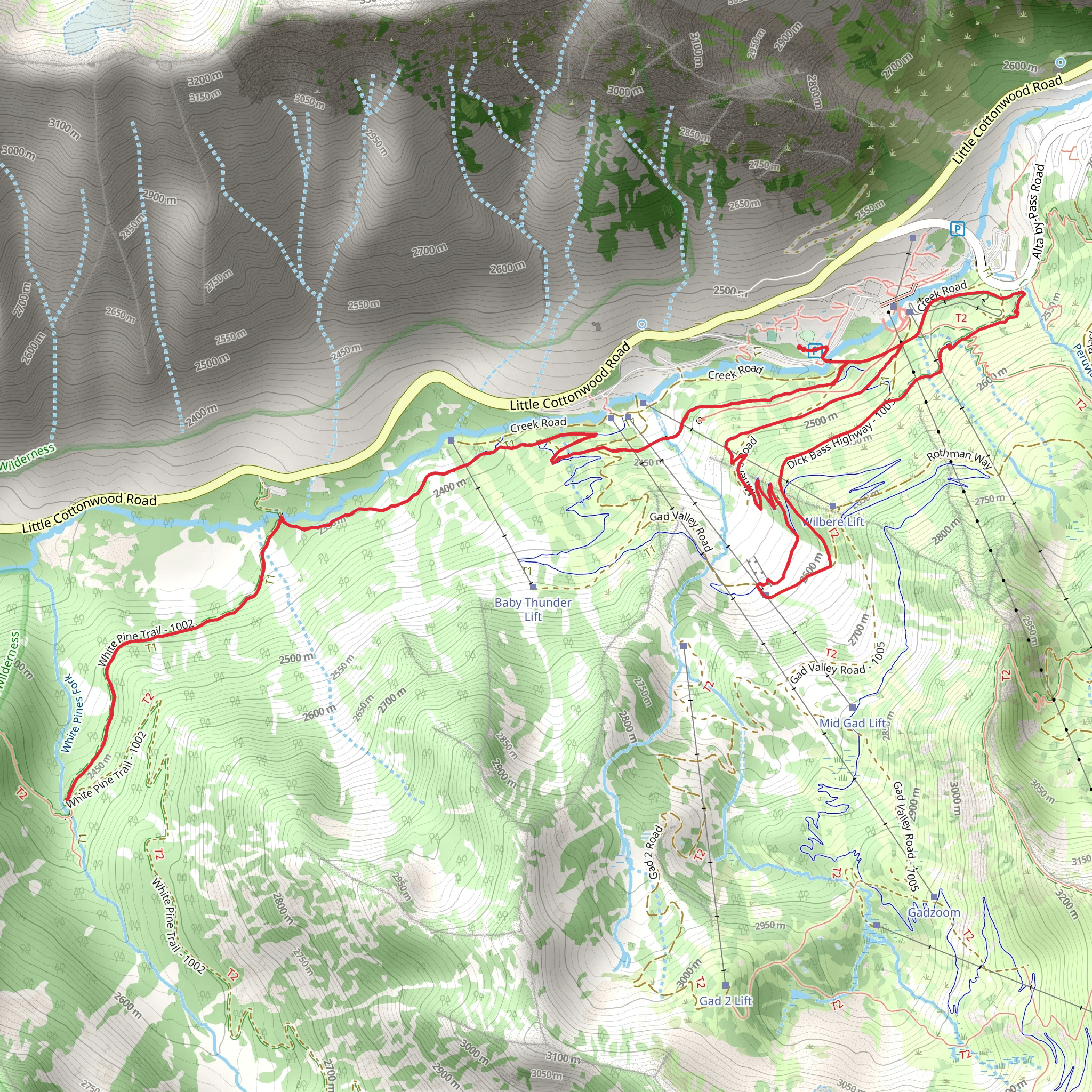 Mid Way Trail and Dean's Delight Loop mobile static map