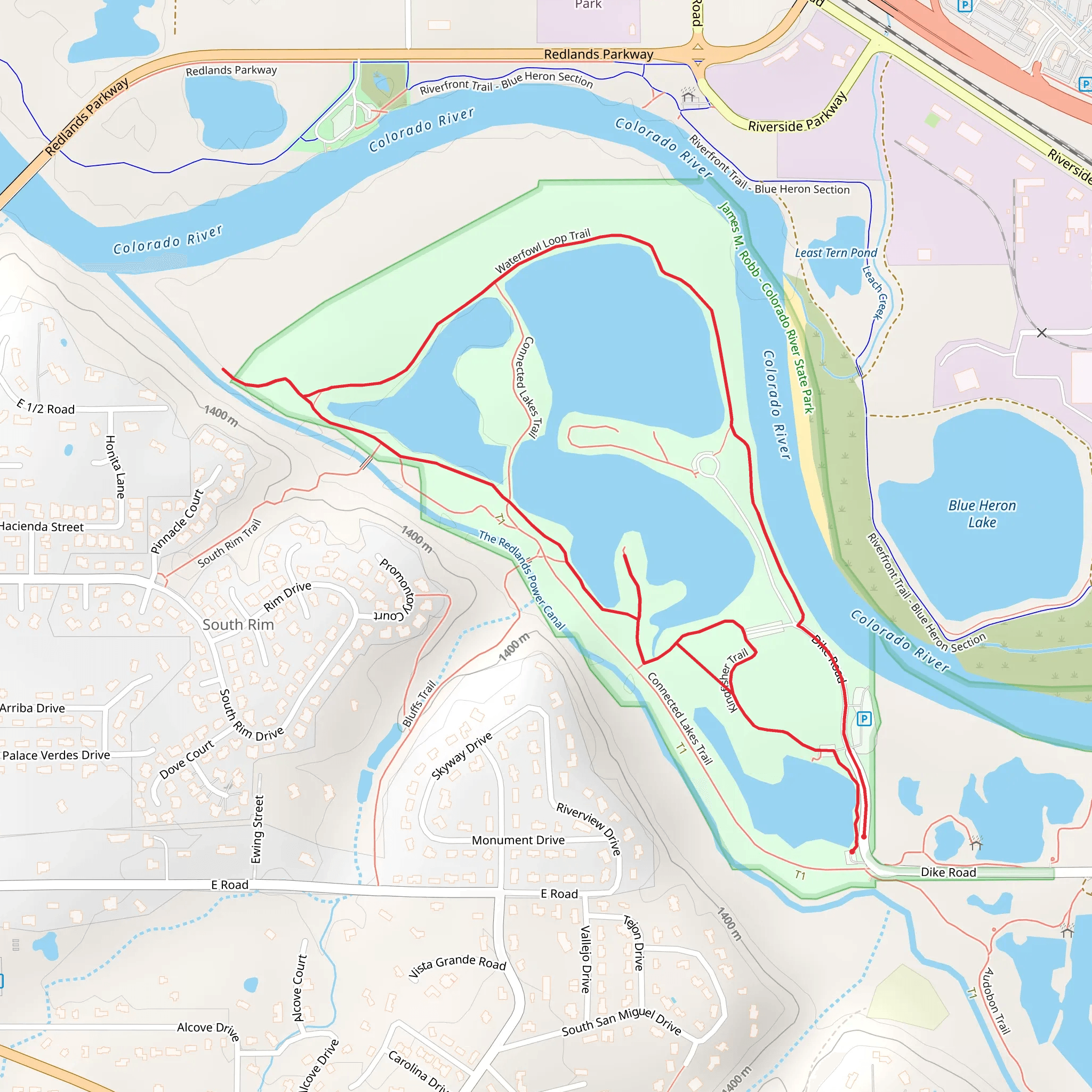 Kingfisher Trail and Waterfowl Loop Trail mobile static map