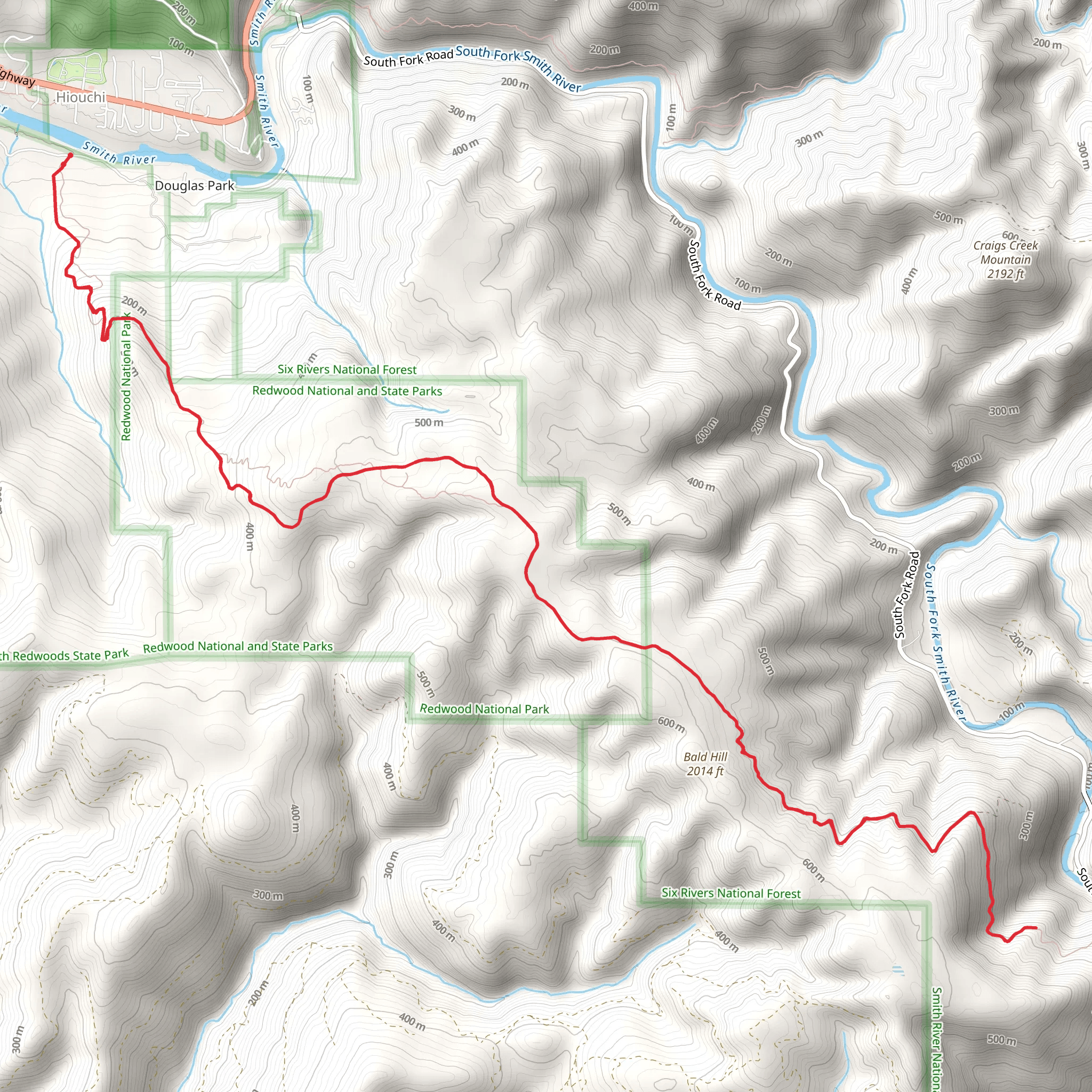 Little Bald Hills Trail mobile static map