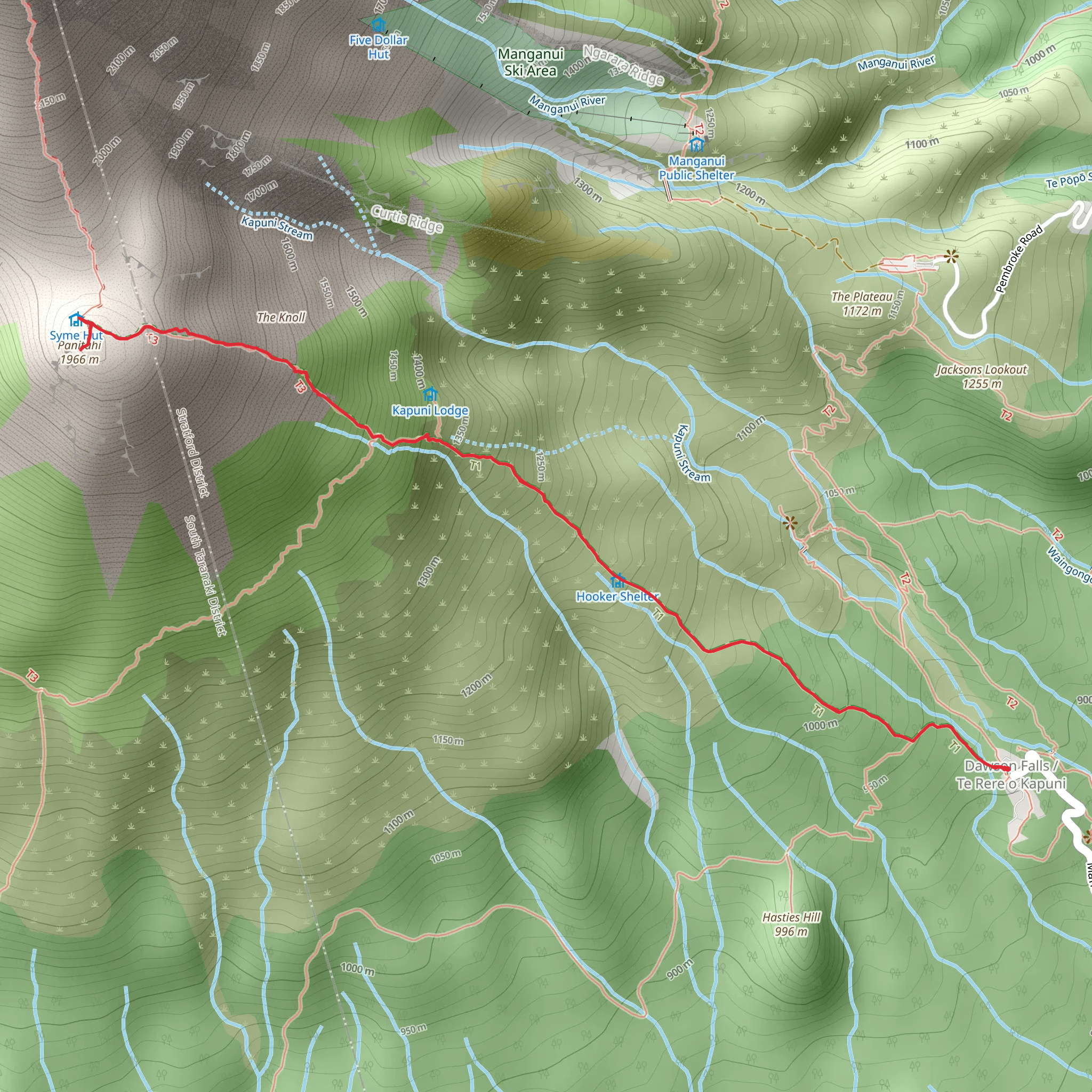 Fanthams Peak mobile static map