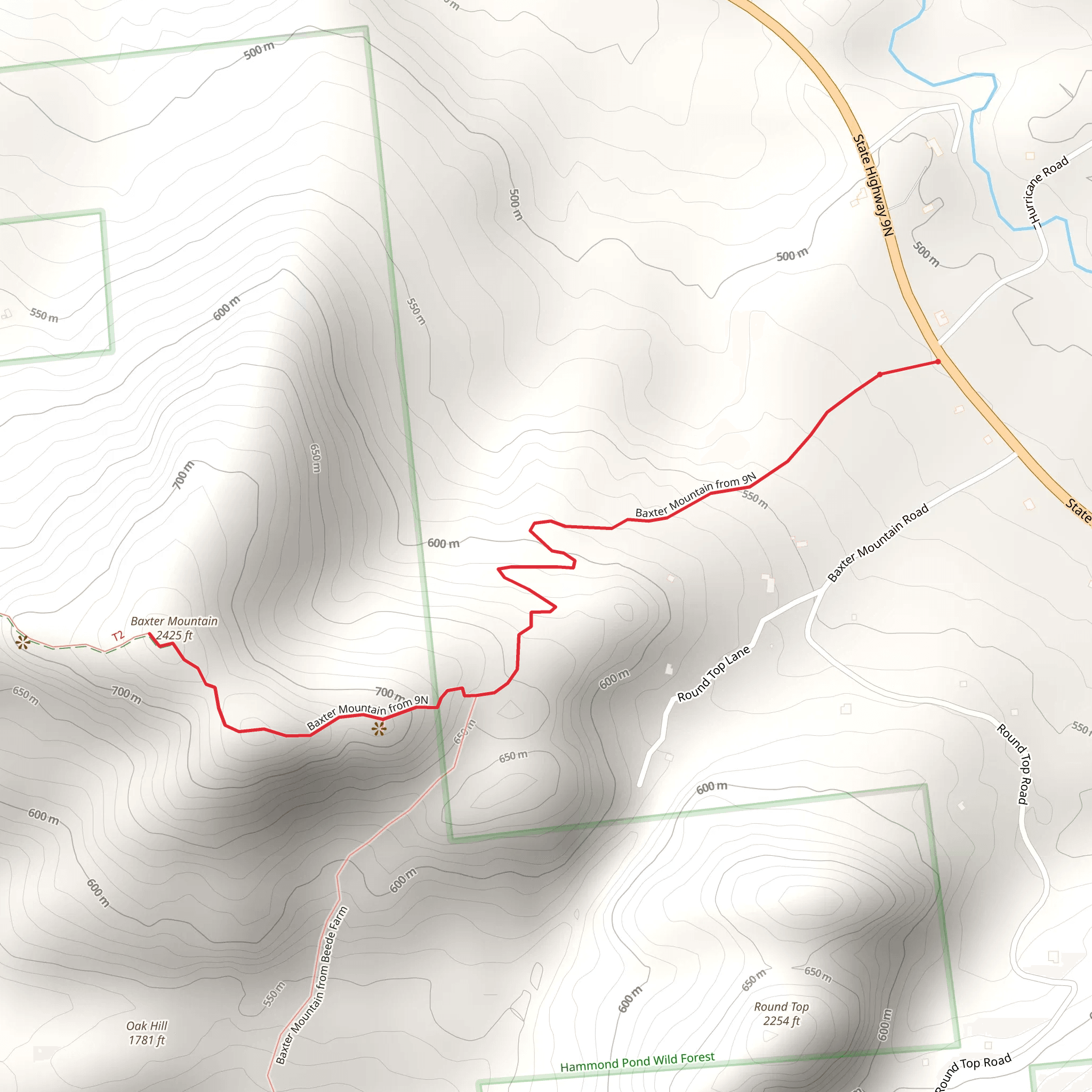 Baxter Mountain from State Highway 9N mobile static map