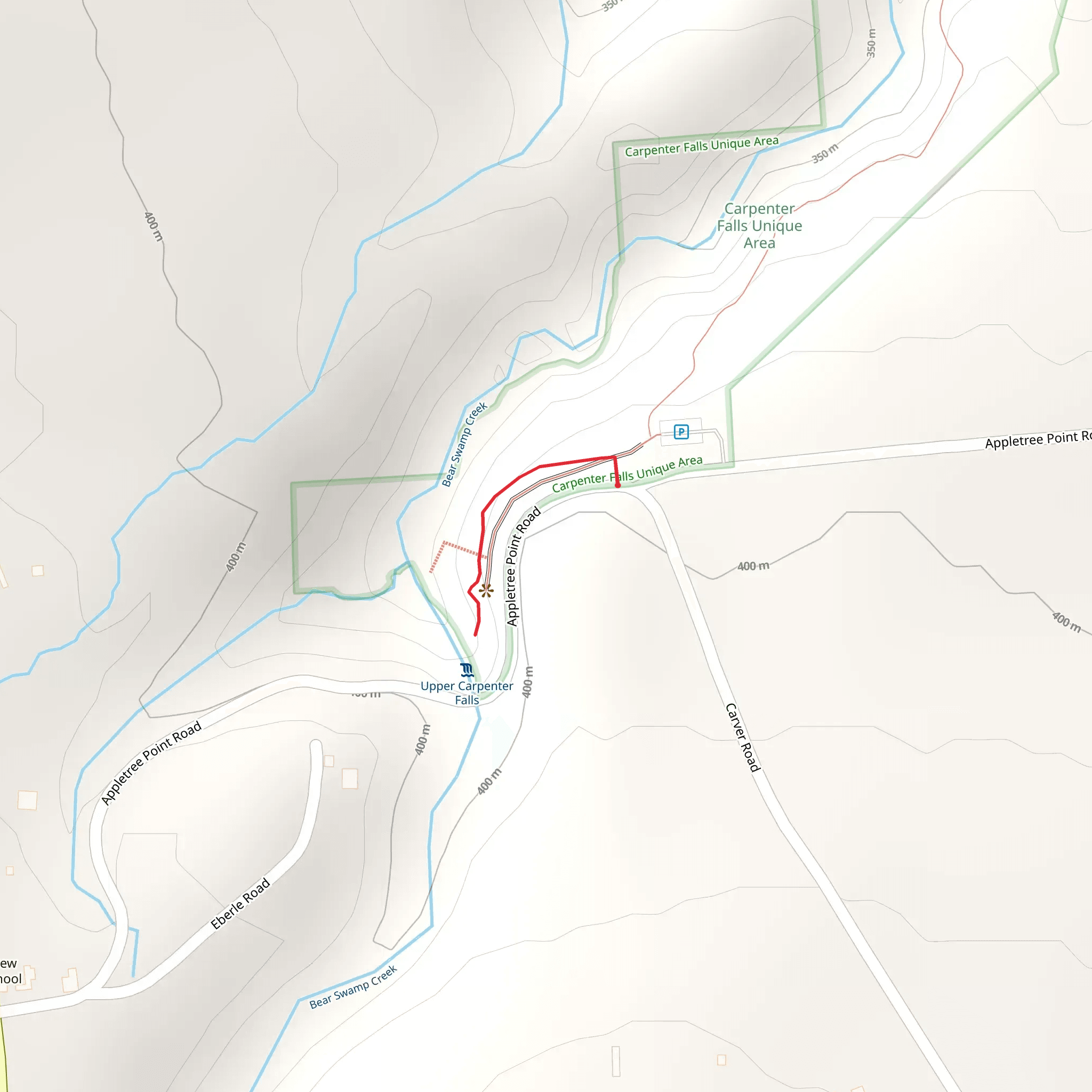 Bear Swamp Creek from Appletree Point Road mobile static map