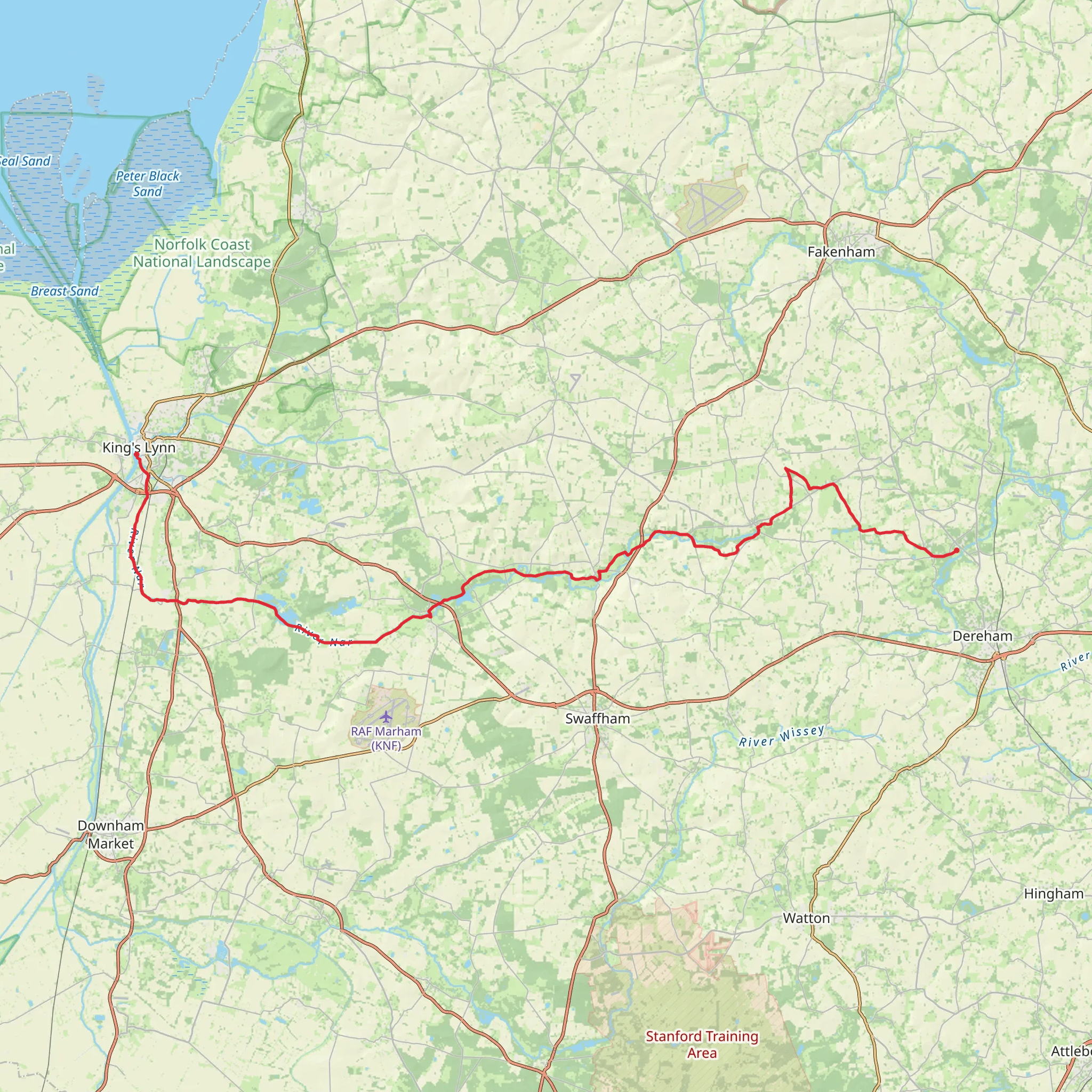 Nar Valley Way mobile static map