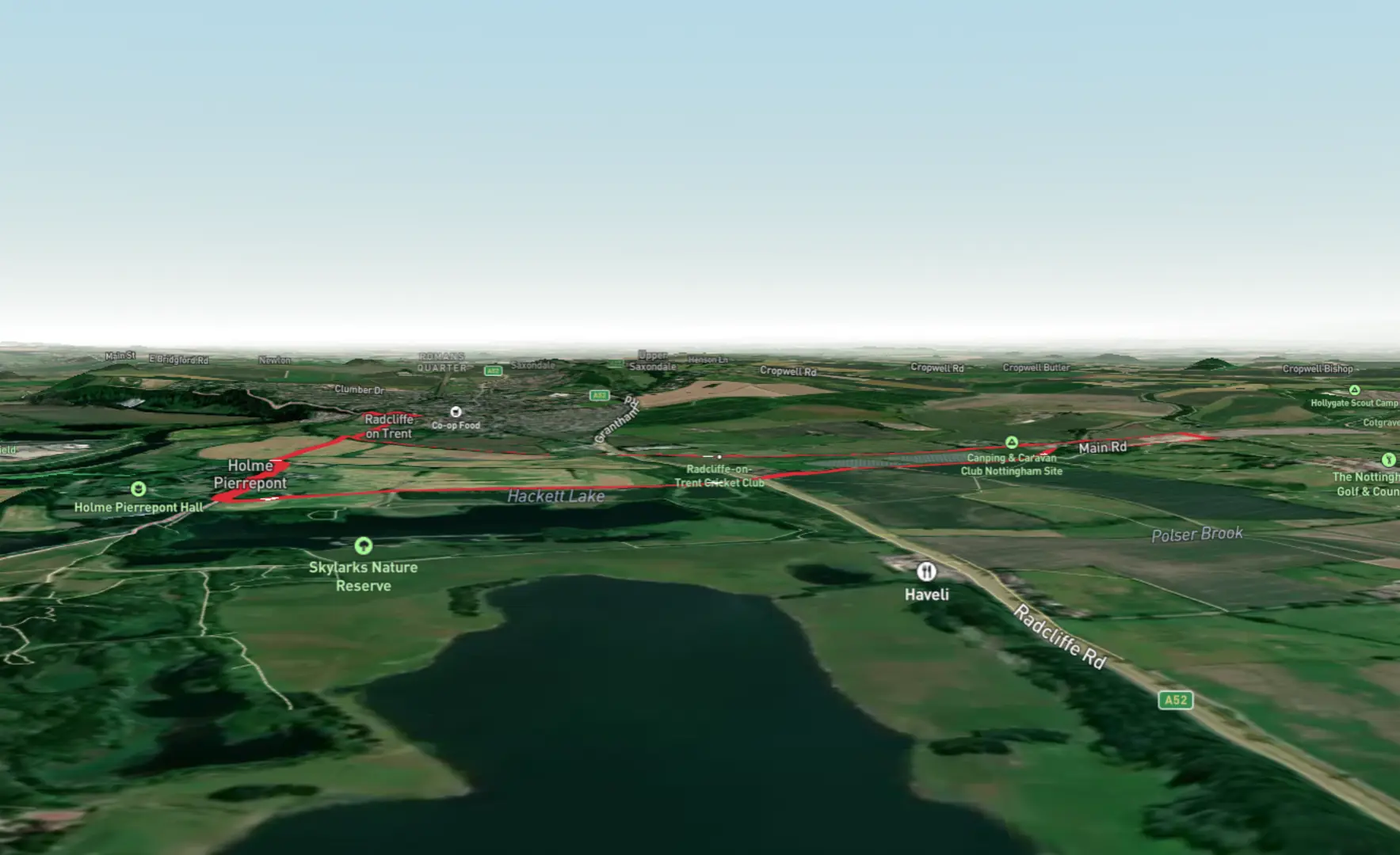 An image depicting the trail Holme Pierrepont Country Park and its surrounding area.