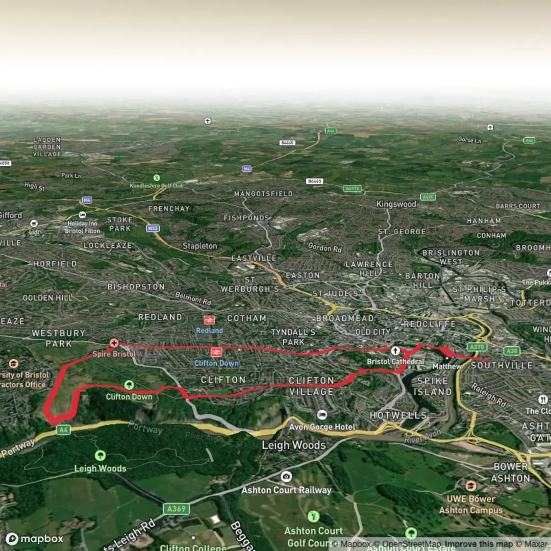 An image depicting the trail Clifton Down Loop and its surrounding area.