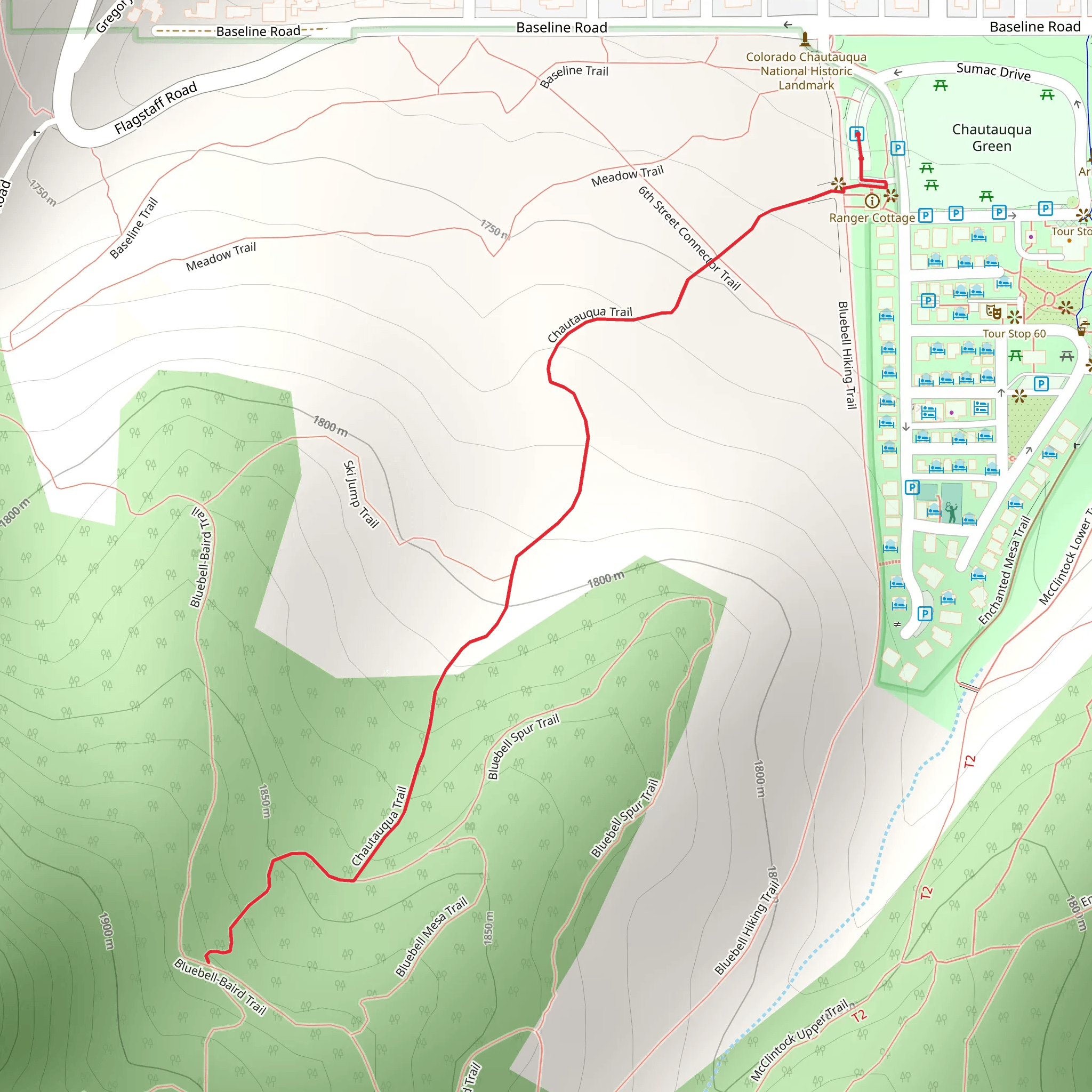 Chautauqua Trail mobile static map