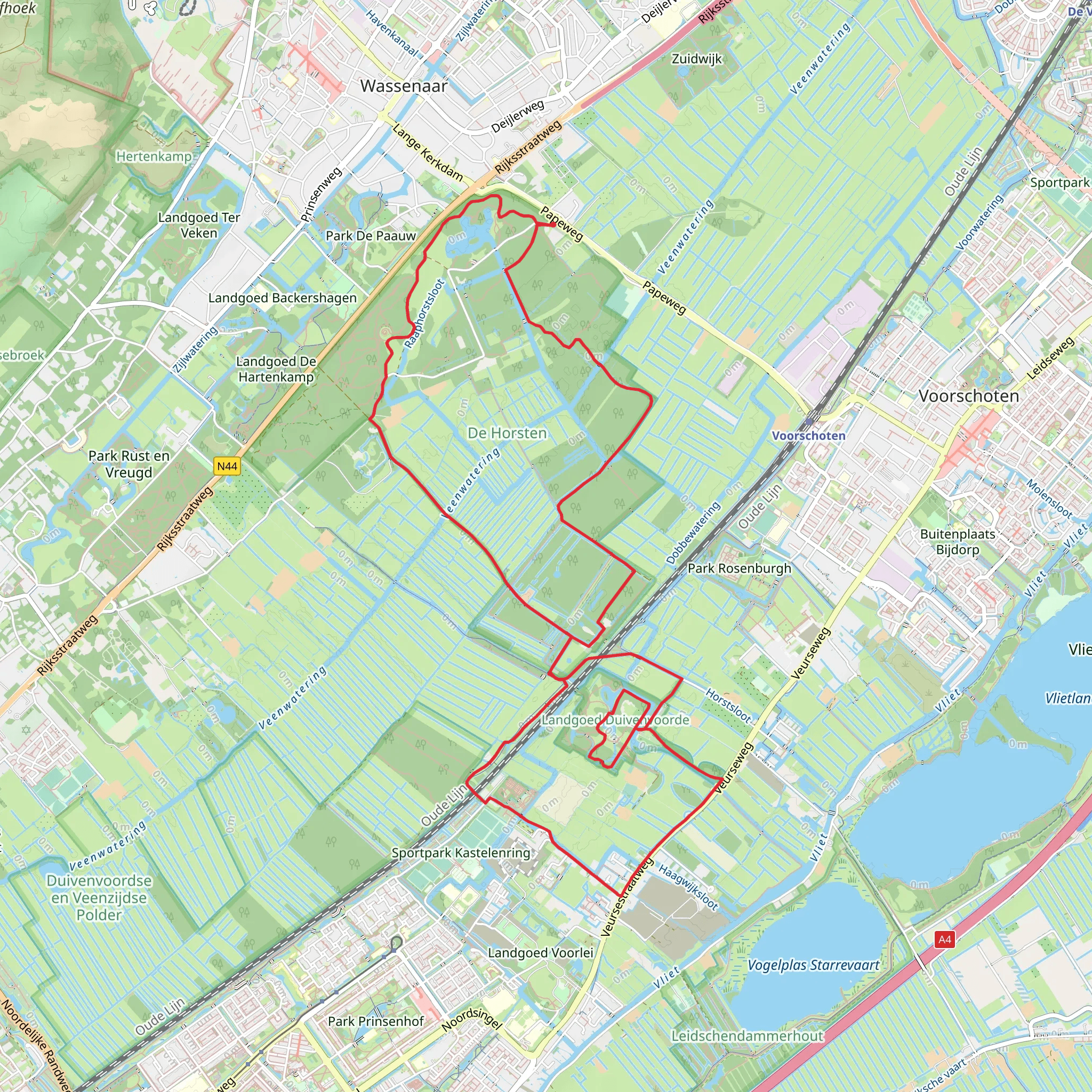 Duivenvoorde Castle via Rood, Blauw and Landgoed Duivenvoorde mobile static map