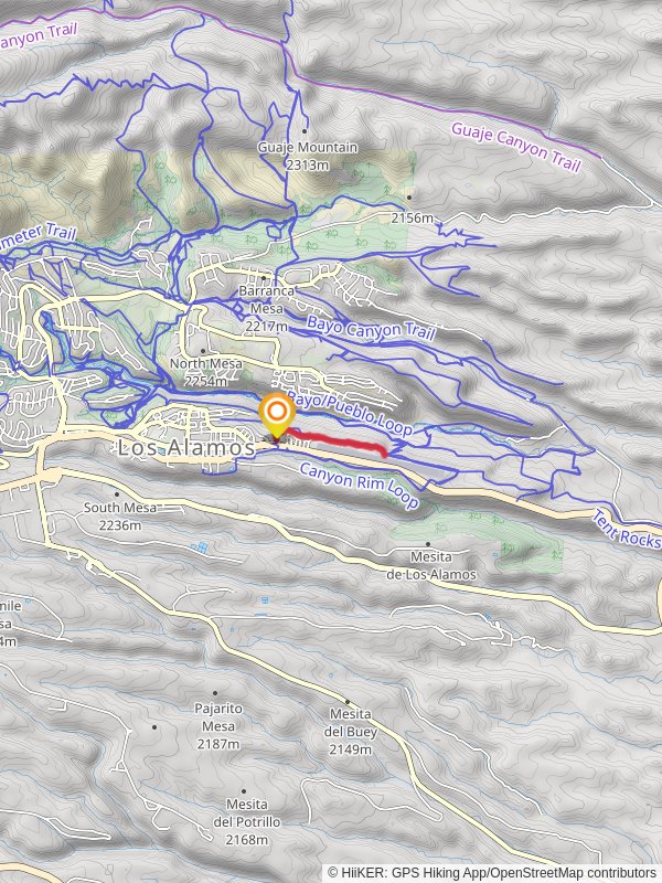 Pueblo Canyon rim Trail - Short mobile static map