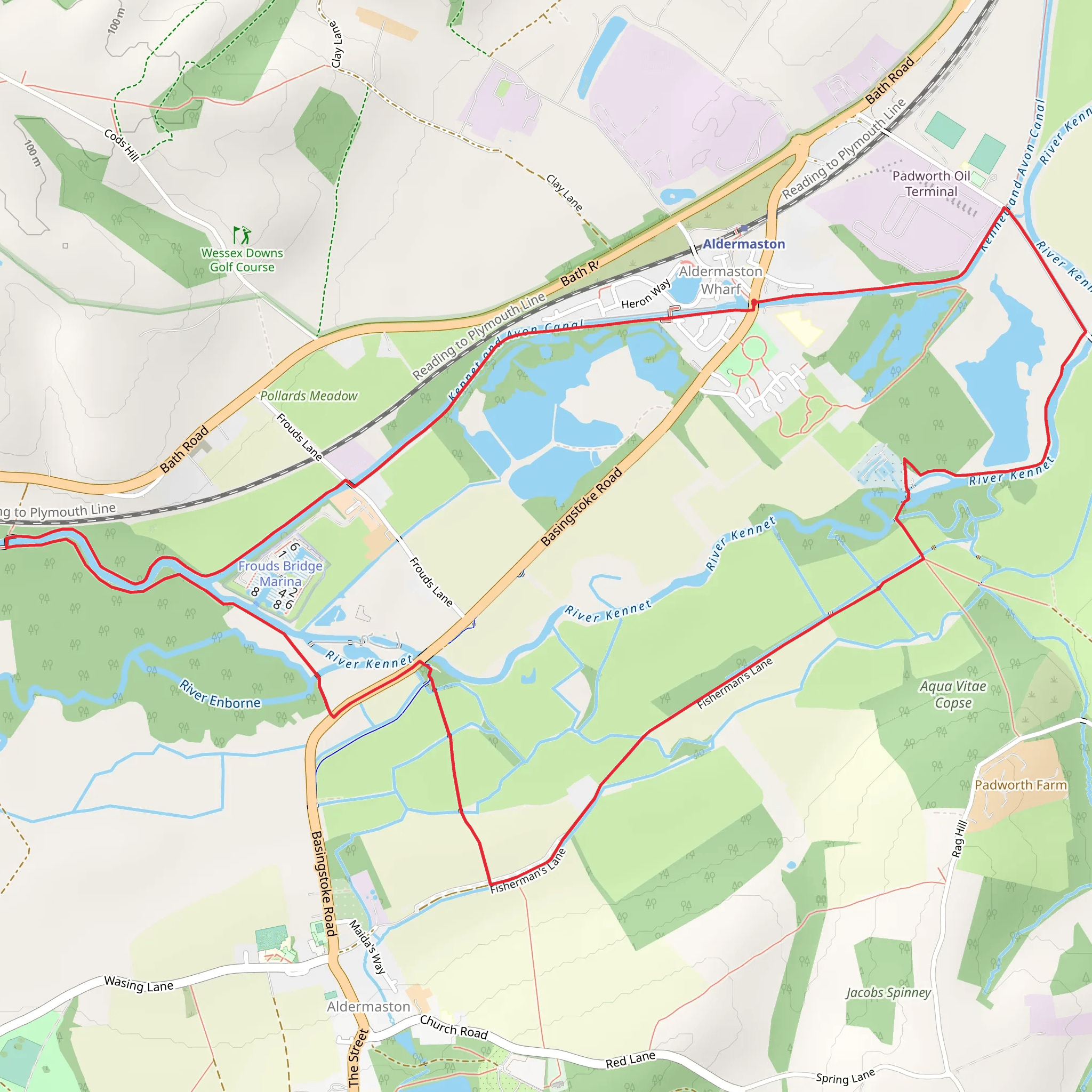 Around Aldermaston mobile static map