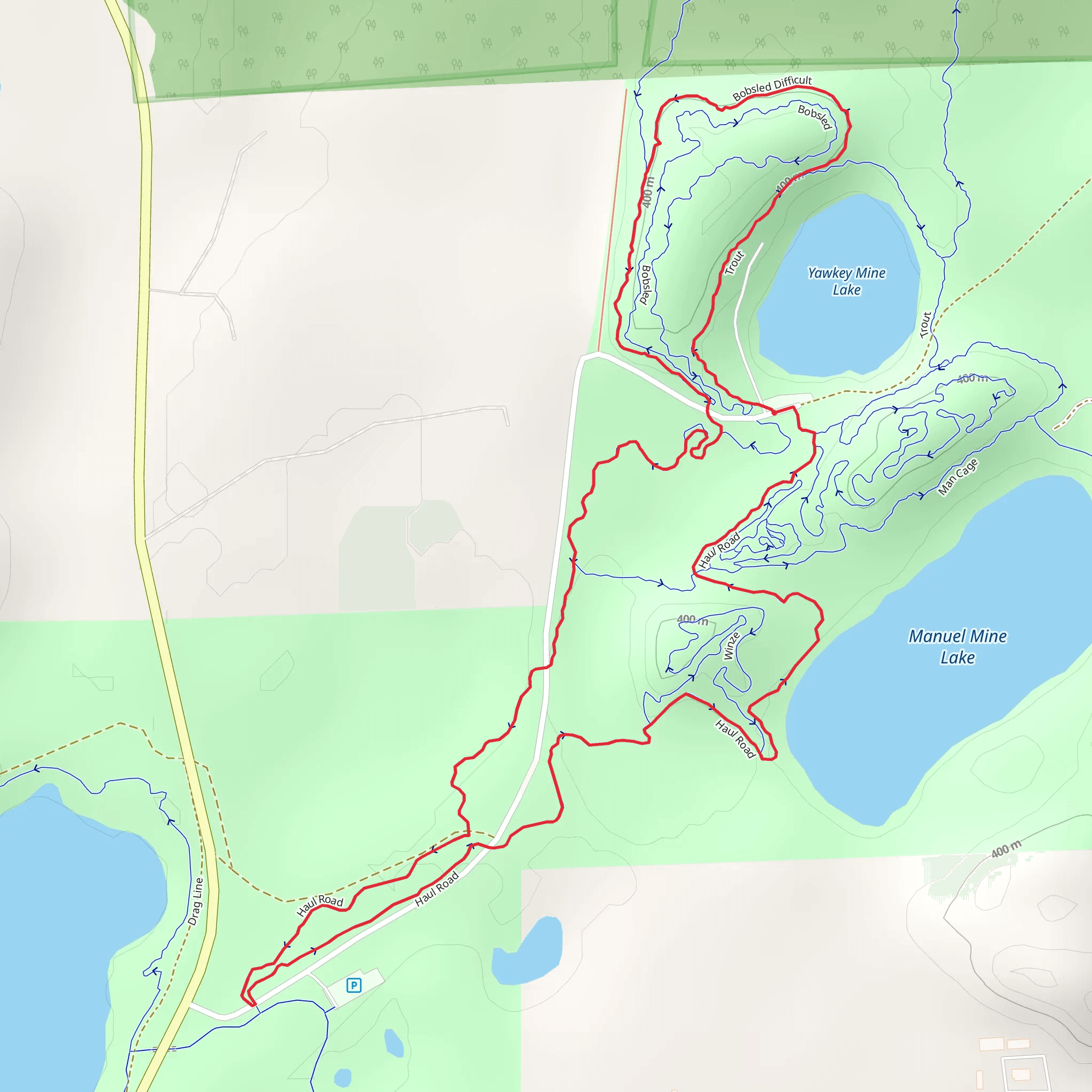 Trout, Bobsled and Grizzly Loop mobile static map