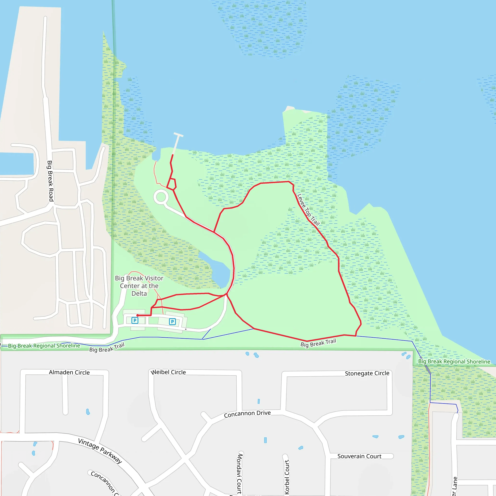 Levee Top Loop Trail mobile static map