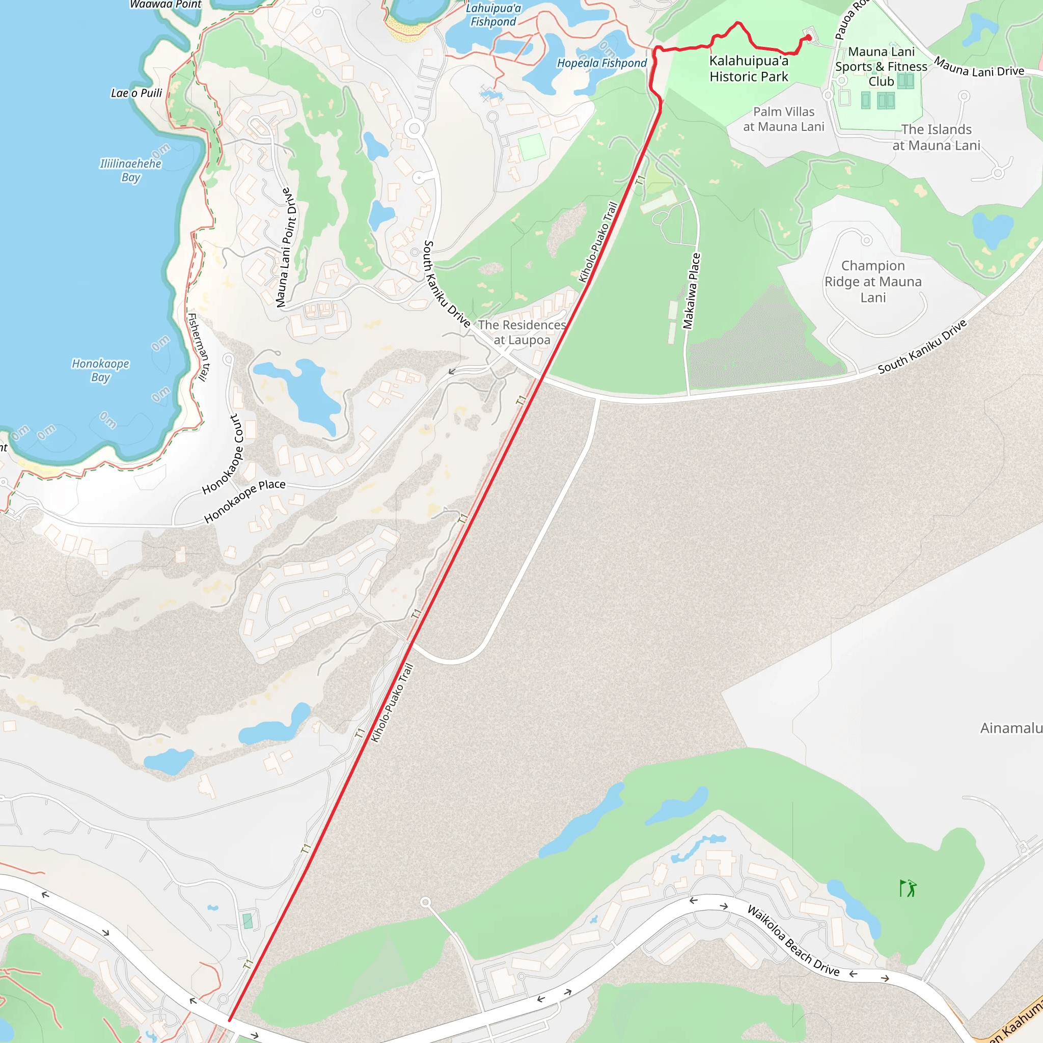 Kiholo-Puako Trail mobile static map