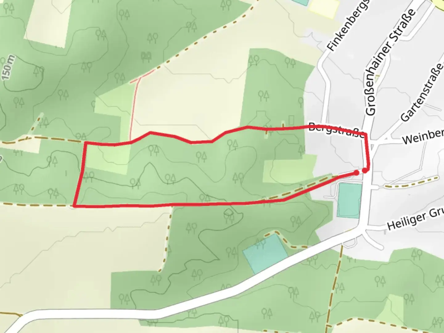 An image depicting the trail Bergstraße Loop and its surrounding area.
