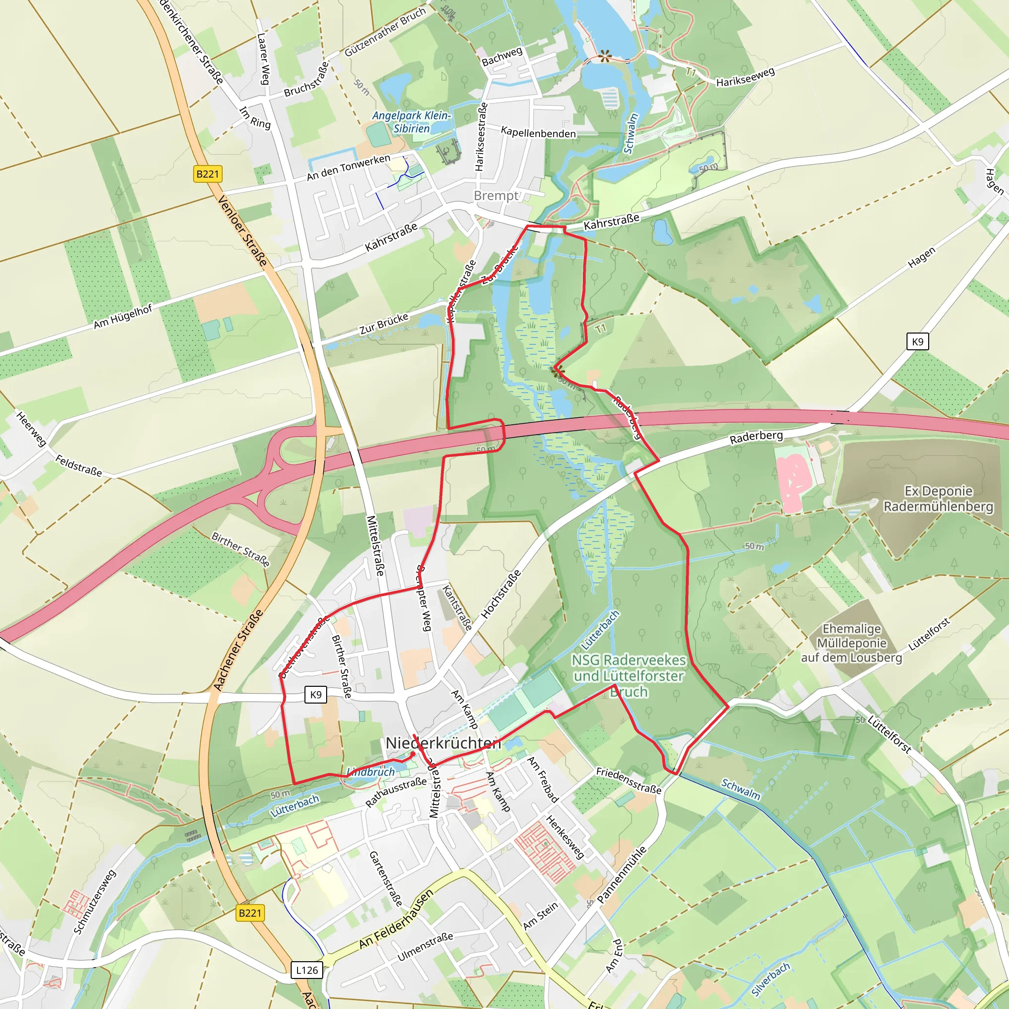 Lindbruch and Schwalm via Maas Niederrheinpad mobile static map