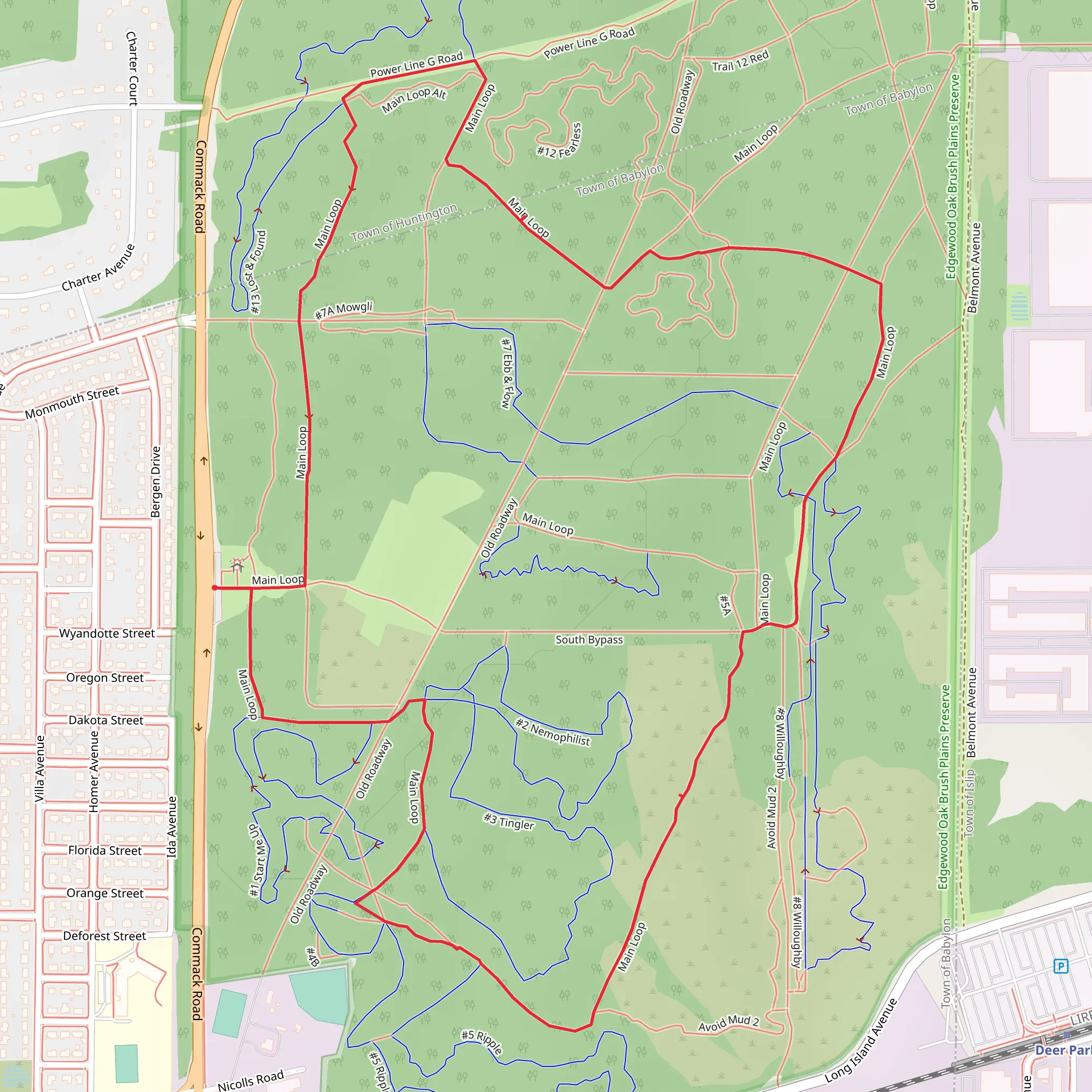 Edgewood Hiking Trail mobile static map