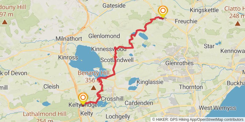 Saint Andrews Walk from Edinburgh stage 4 Map