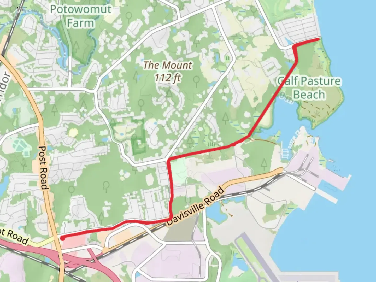 An image depicting the trail Quonset Path and its surrounding area.