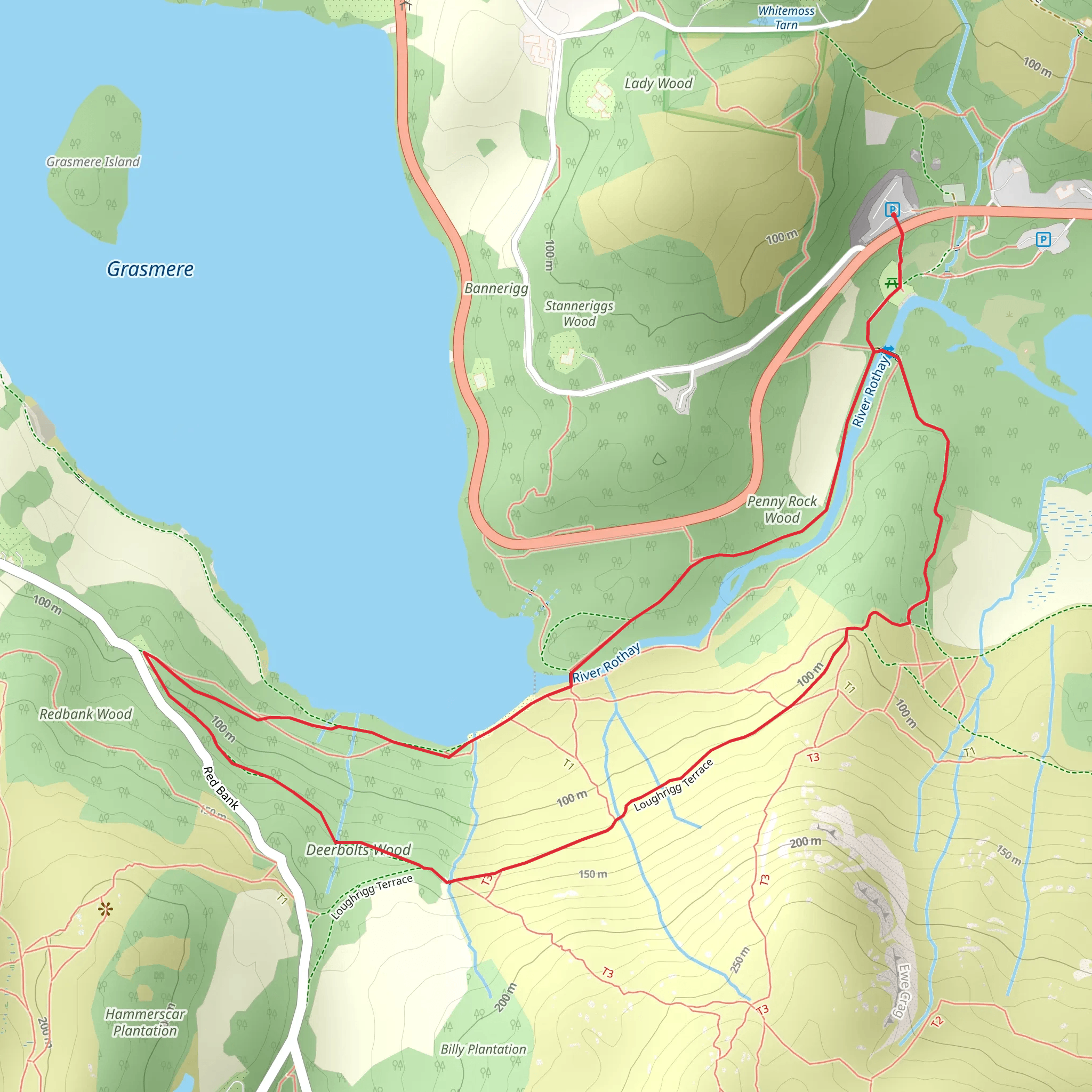 Deerbolts Wood Loop mobile static map