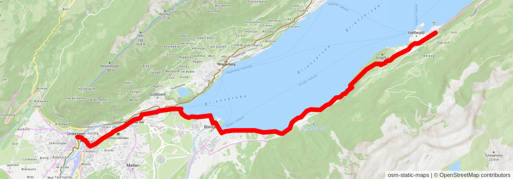 Veloweg- Brünig – Amsoldingen stage 2 Map