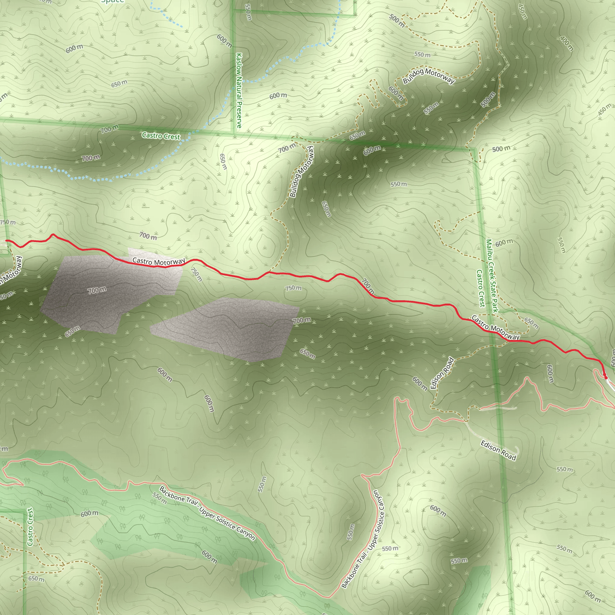 Castro Peak Lookout Trail mobile static map