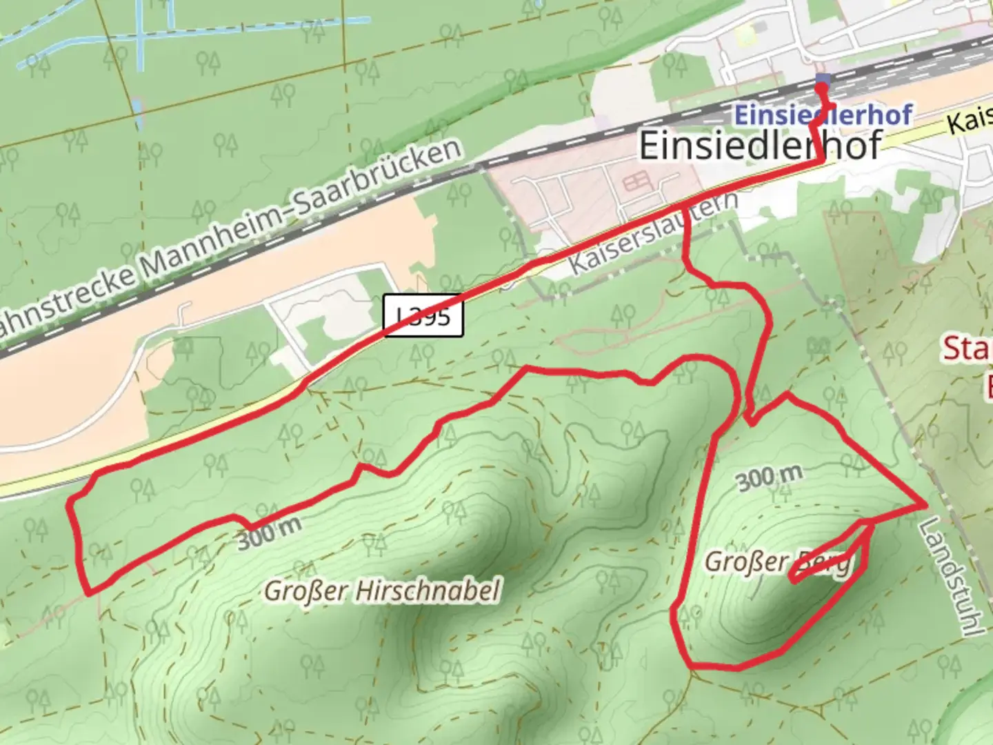 An image depicting the trail Einsiedlerhof Loop and its surrounding area.